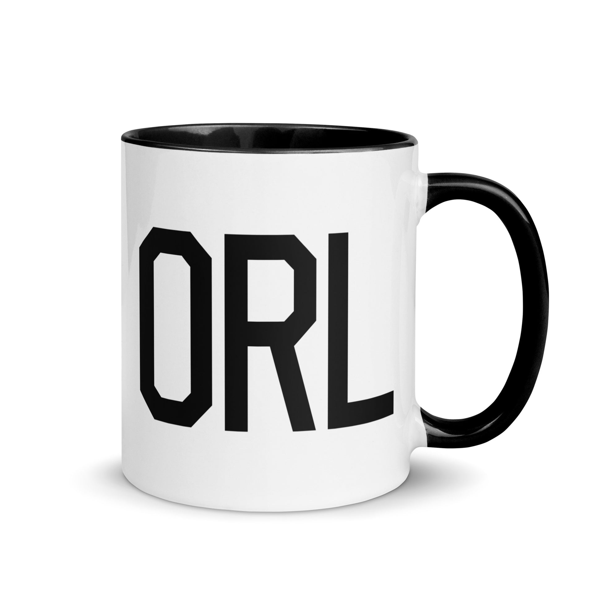 Airport Code Coffee Mug - Black • ORL Orlando • YHM Designs - Image 01