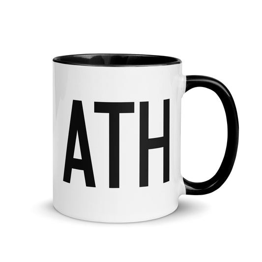 Airport Code Coffee Mug - Black • ATH Athens • YHM Designs - Image 01