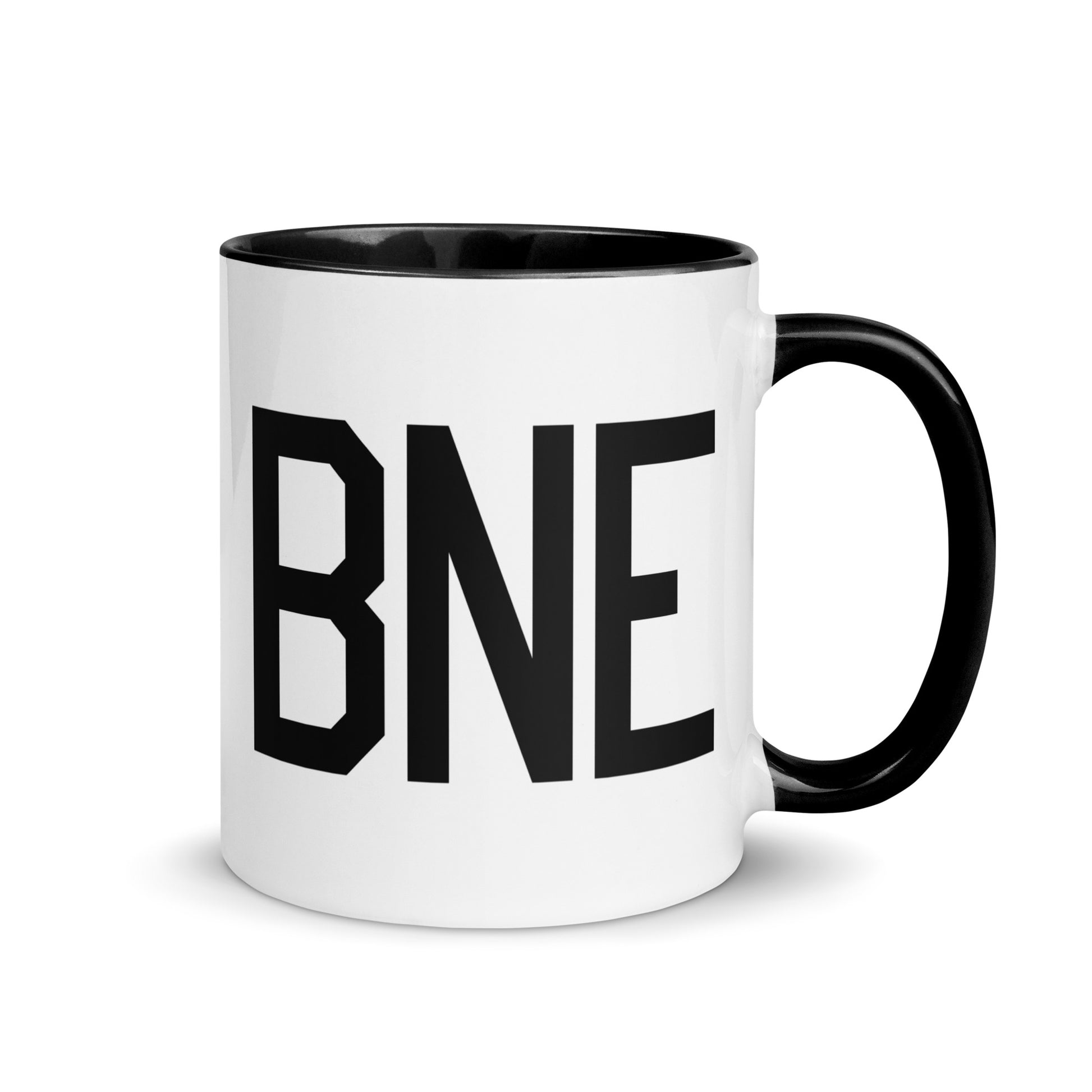 Airport Code Coffee Mug - Black • BNE Brisbane • YHM Designs - Image 01