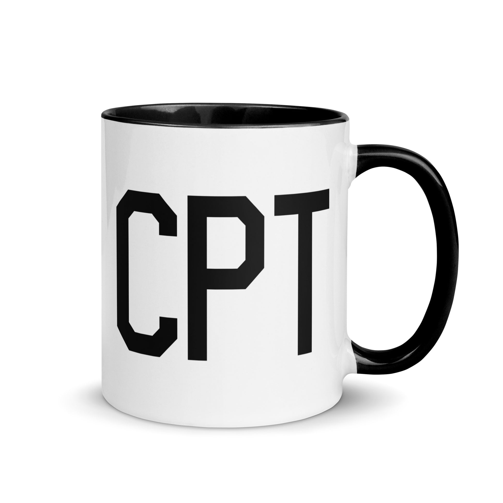 Airport Code Coffee Mug - Black • CPT Cape Town • YHM Designs - Image 01