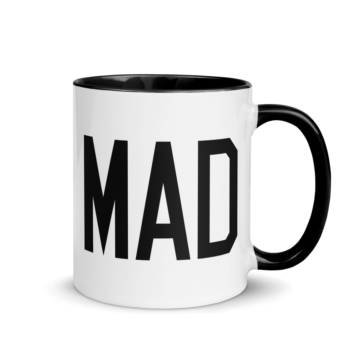 Airport Code Coffee Mug - Black • MAD Madrid • YHM Designs - Image 01
