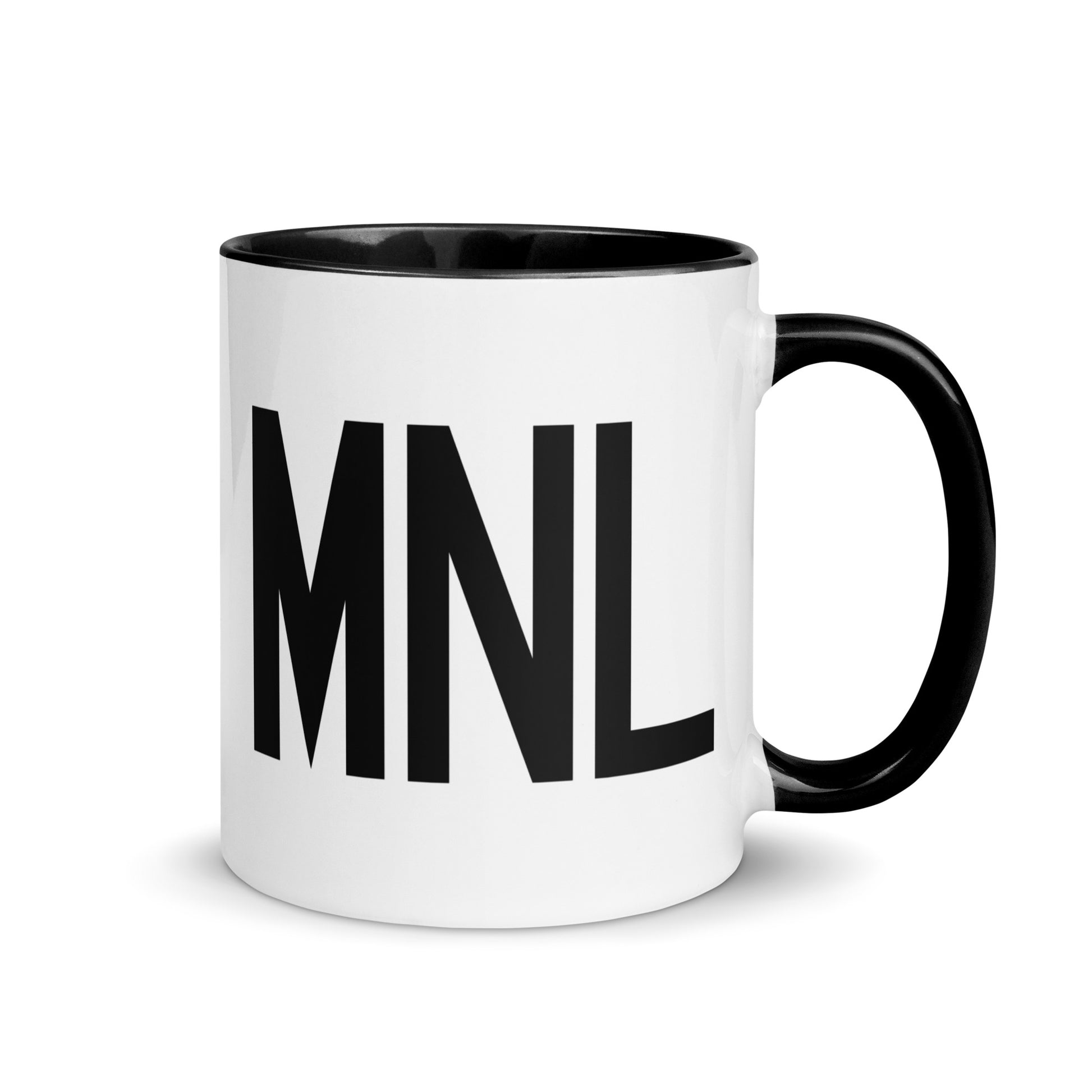 Airport Code Coffee Mug - Black • MNL Manila • YHM Designs - Image 01