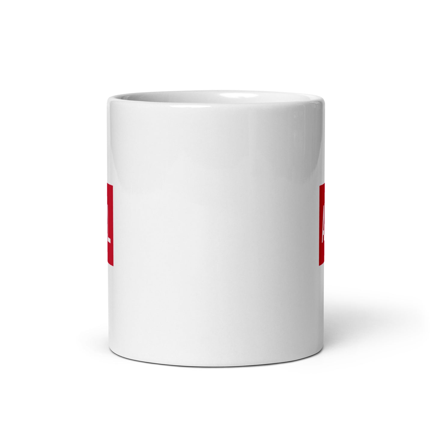 AKL Auckland Coffee Mug • Air Force Lettering in Crimson Red • YHM Designs - Image 03