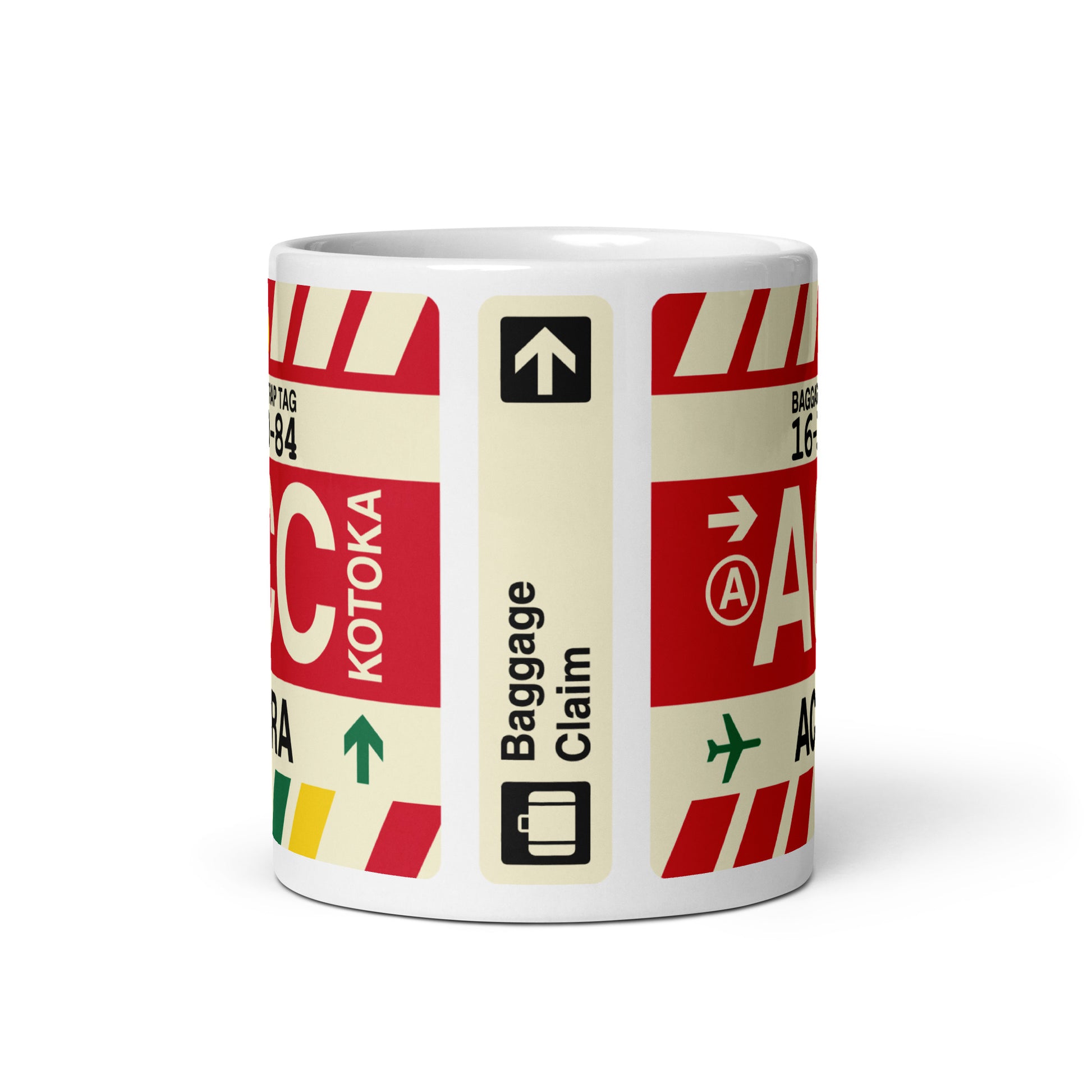 ACC Accra Coffee Mug • Jet Age Baggage Tag Design • YHM Designs - Image 03