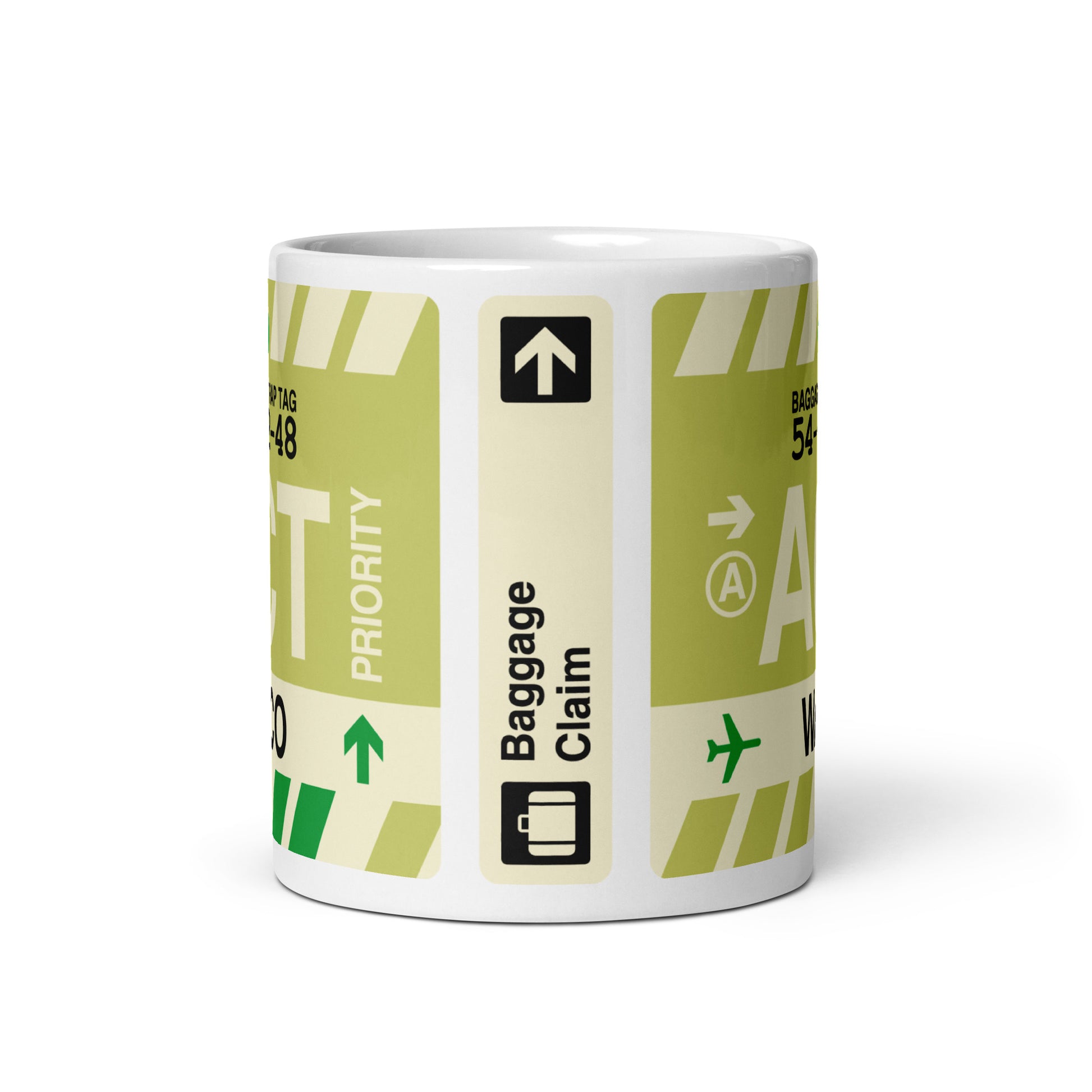 ACT Waco Coffee Mug • Jet Age Baggage Tag Design • YHM Designs - Image 03