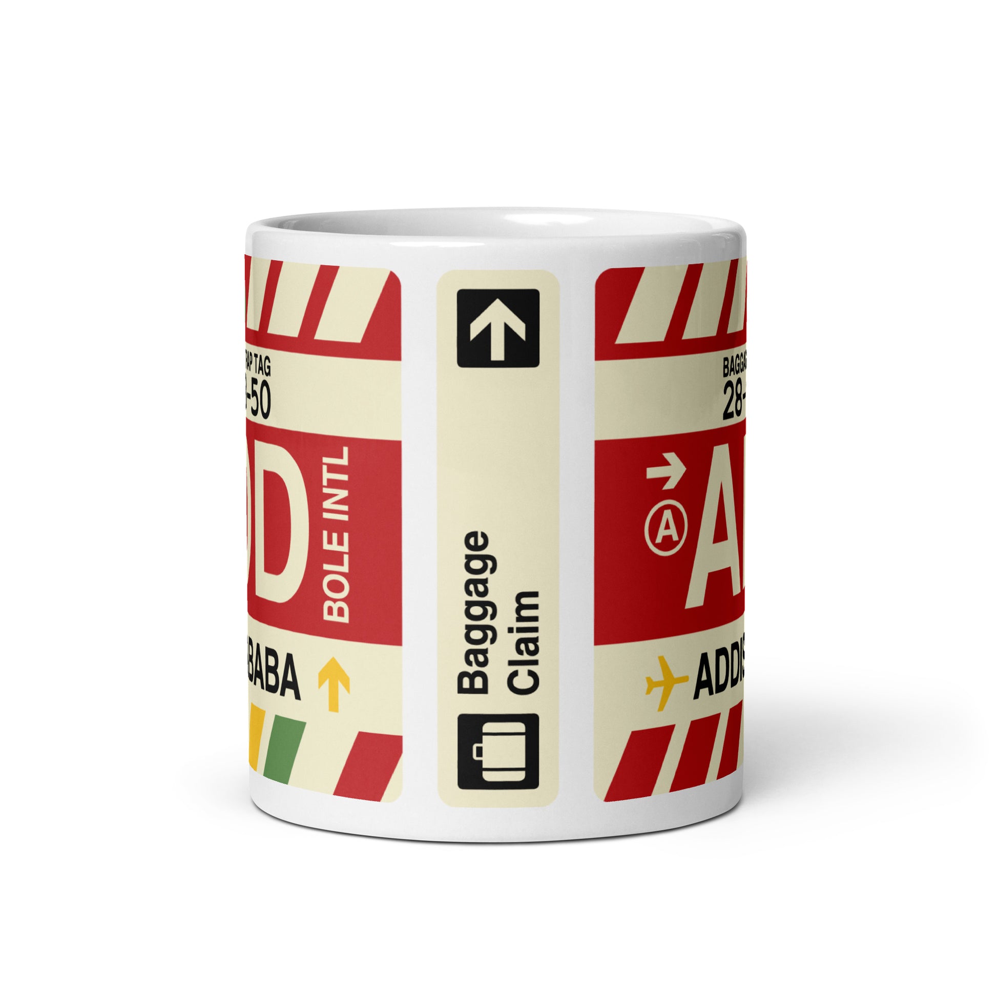 ADD Addis Ababa Coffee Mug • Jet Age Baggage Tag Design • YHM Designs - Image 03