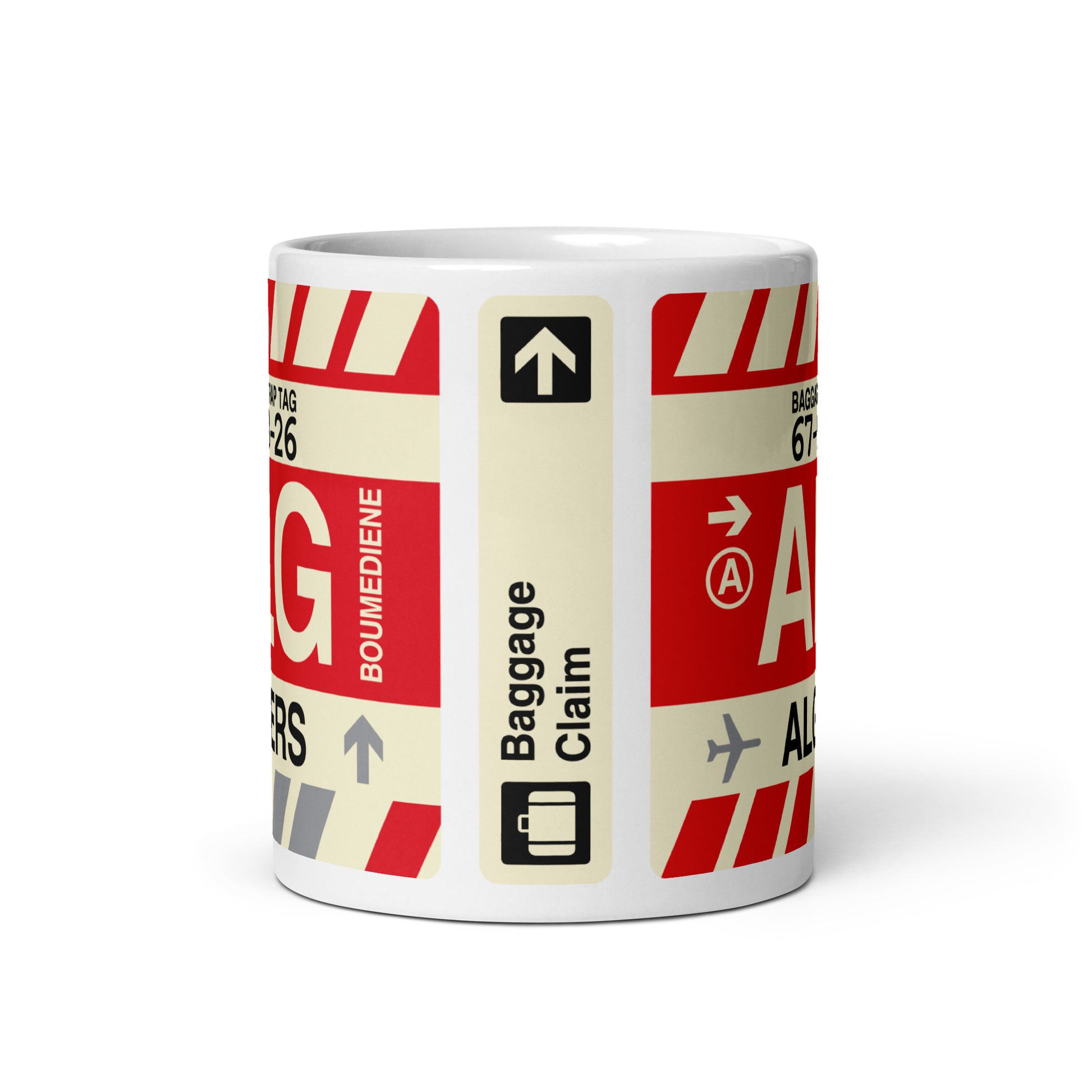 ALG Algiers Coffee Mug • Jet Age Baggage Tag Design • YHM Designs - Image 03