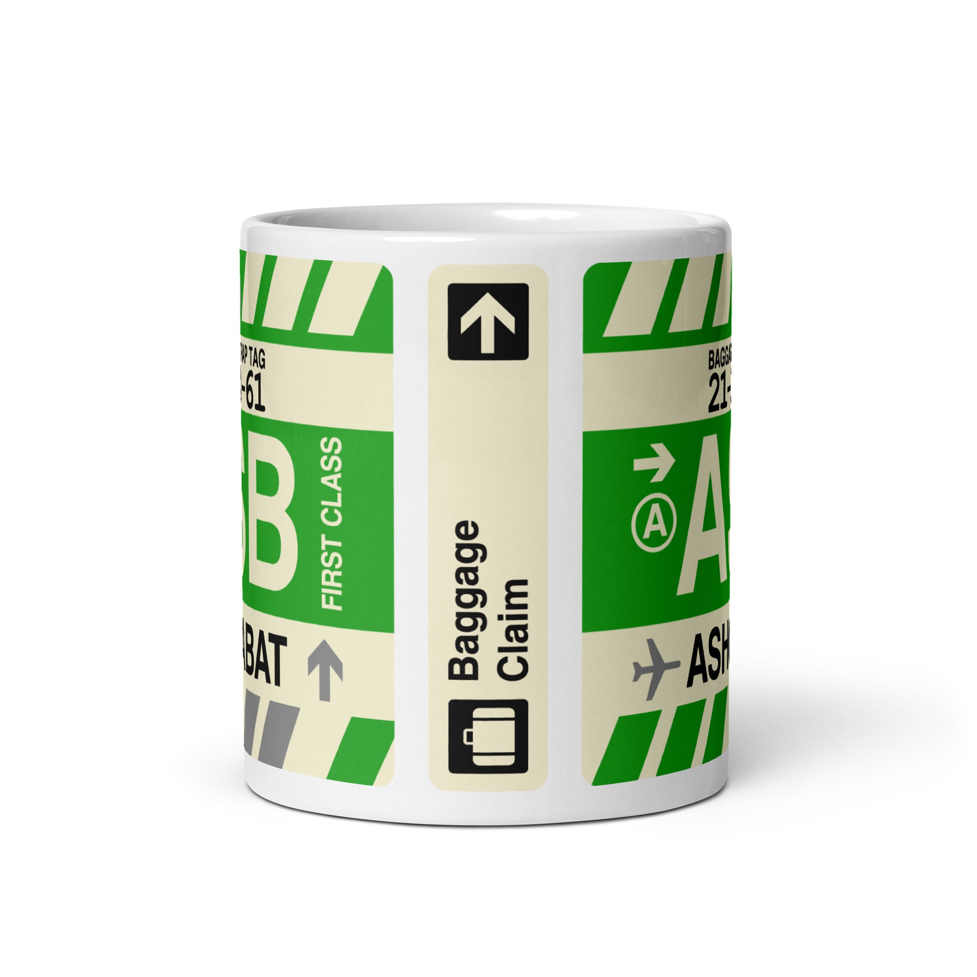 ASB Ashgabat Coffee Mug • Jet Age Baggage Tag Design • YHM Designs - Image 03