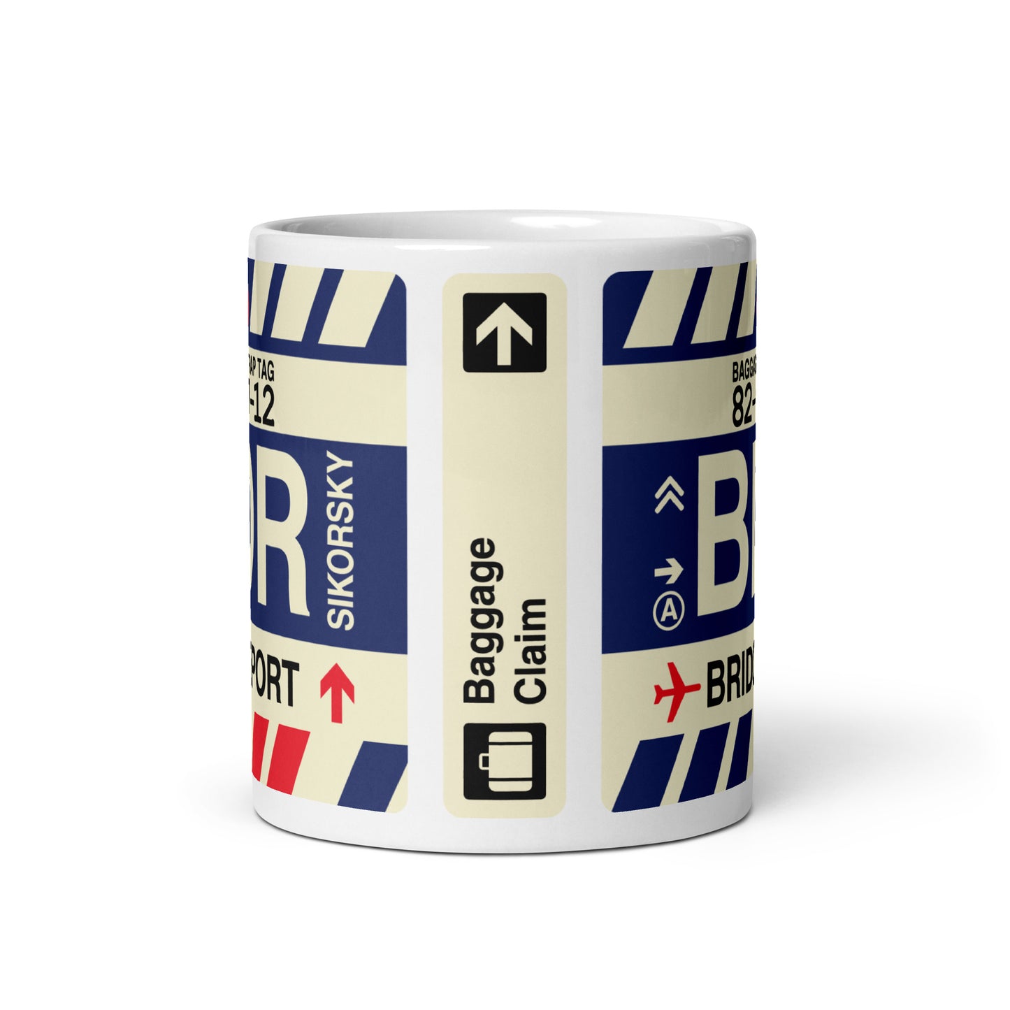 BDR Bridgeport Coffee Mug • Jet Age Baggage Tag Design • YHM Designs - Image 03