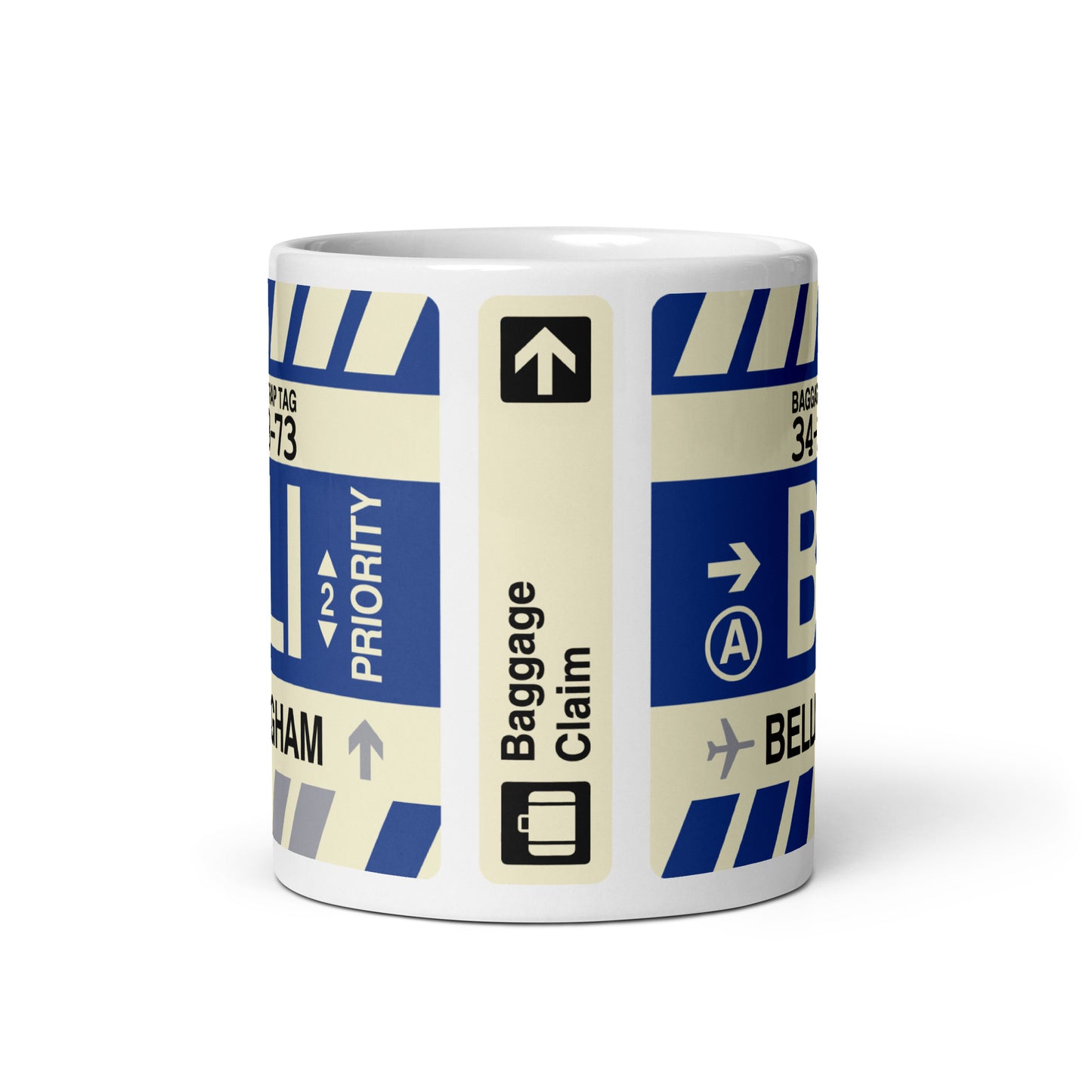 BLI Bellingham Coffee Mug • Jet Age Baggage Tag Design • YHM Designs - Image 03
