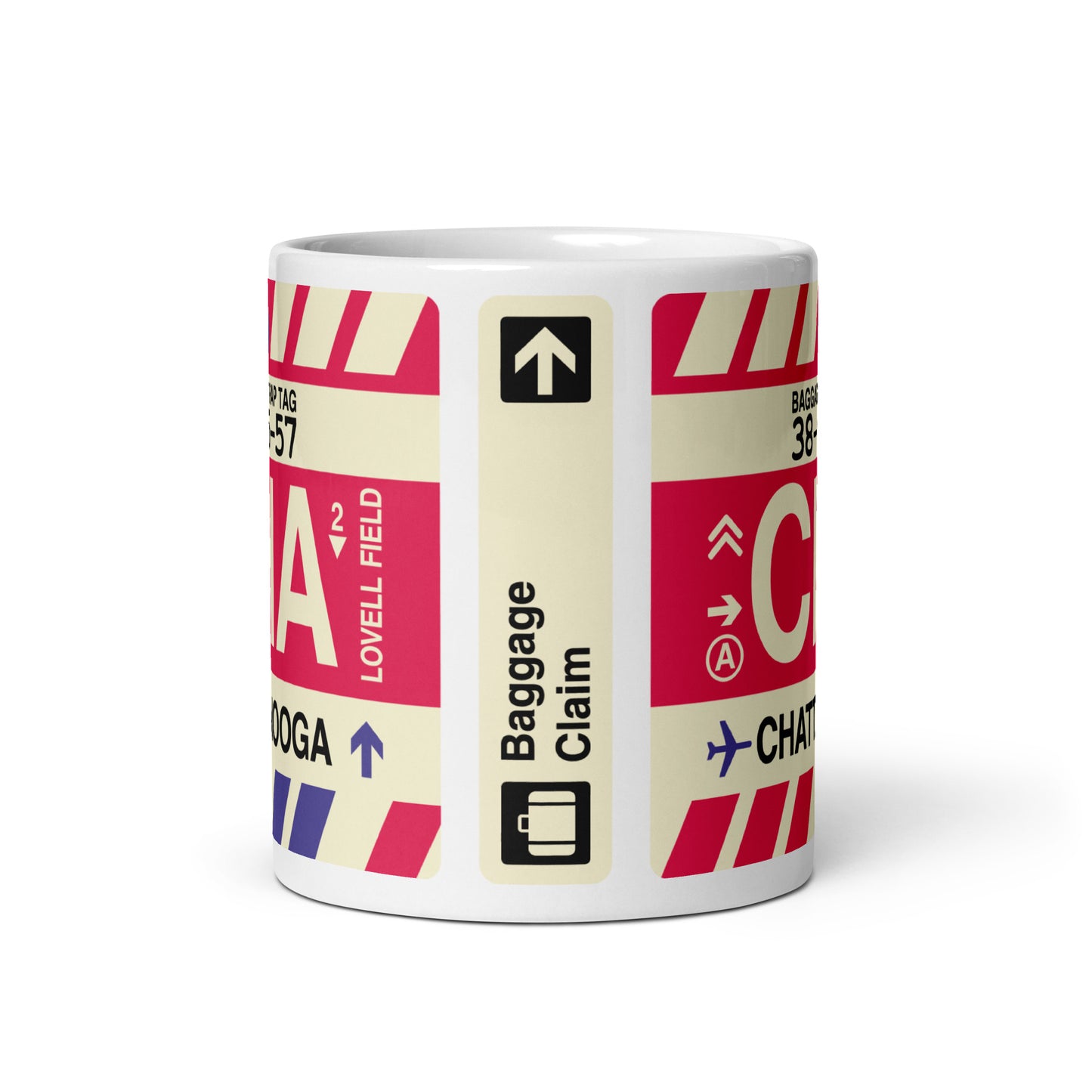 CHA Chattanooga Coffee Mug • Jet Age Baggage Tag Design • YHM Designs - Image 03