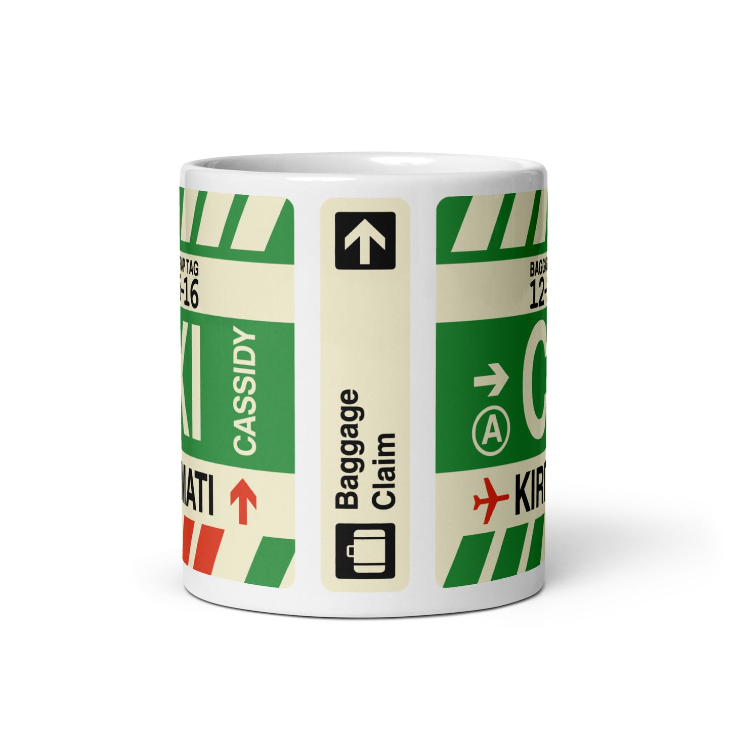 CXI Kiritimati Coffee Mug • Jet Age Baggage Tag Design • YHM Designs - Image 03
