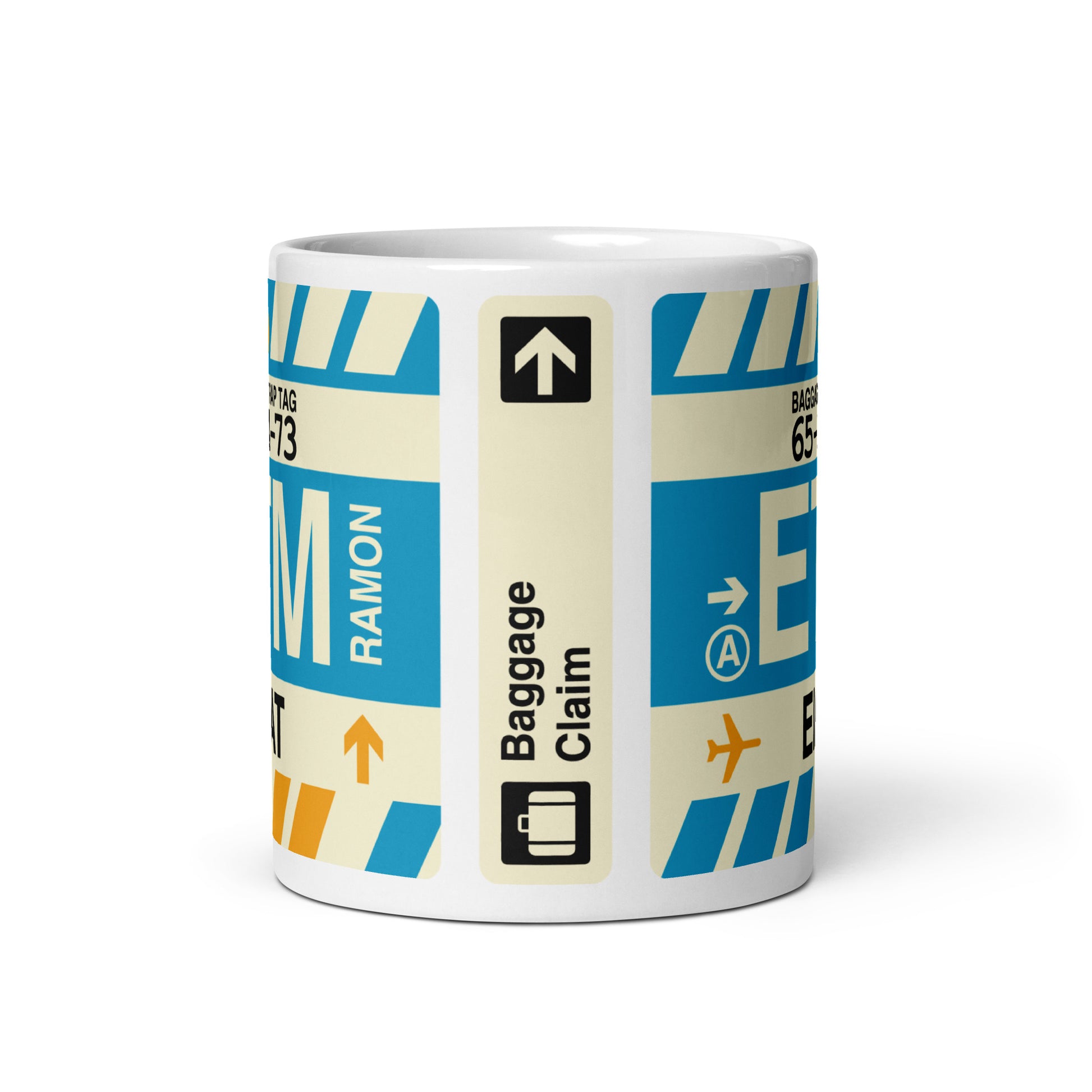ETM Eilat Coffee Mug • Jet Age Baggage Tag Design • YHM Designs - Image 03