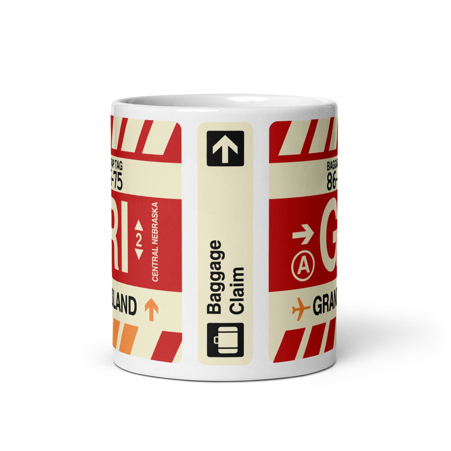 GRI Grand Island Coffee Mug • Jet Age Baggage Tag Design • YHM Designs - Image 03