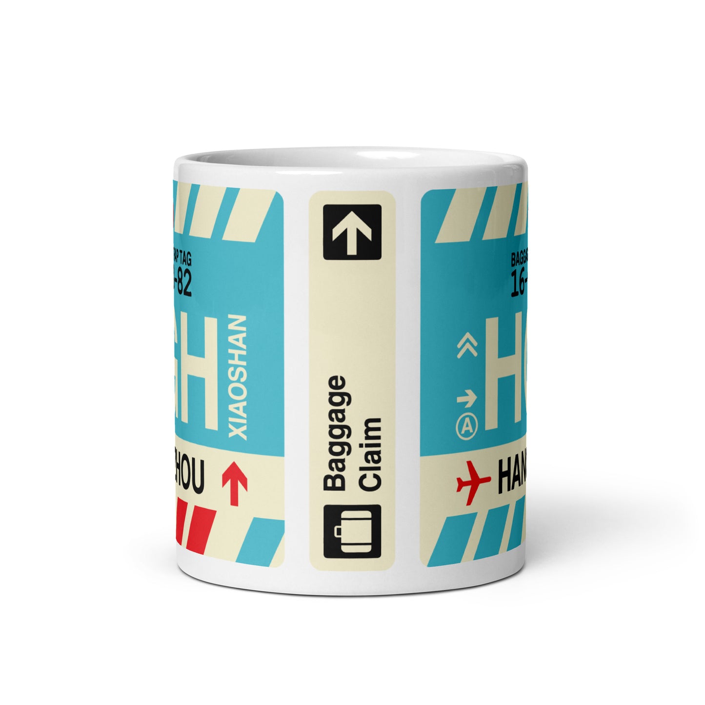 HGH Hangzhou Coffee Mug • Jet Age Baggage Tag Design • YHM Designs - Image 03