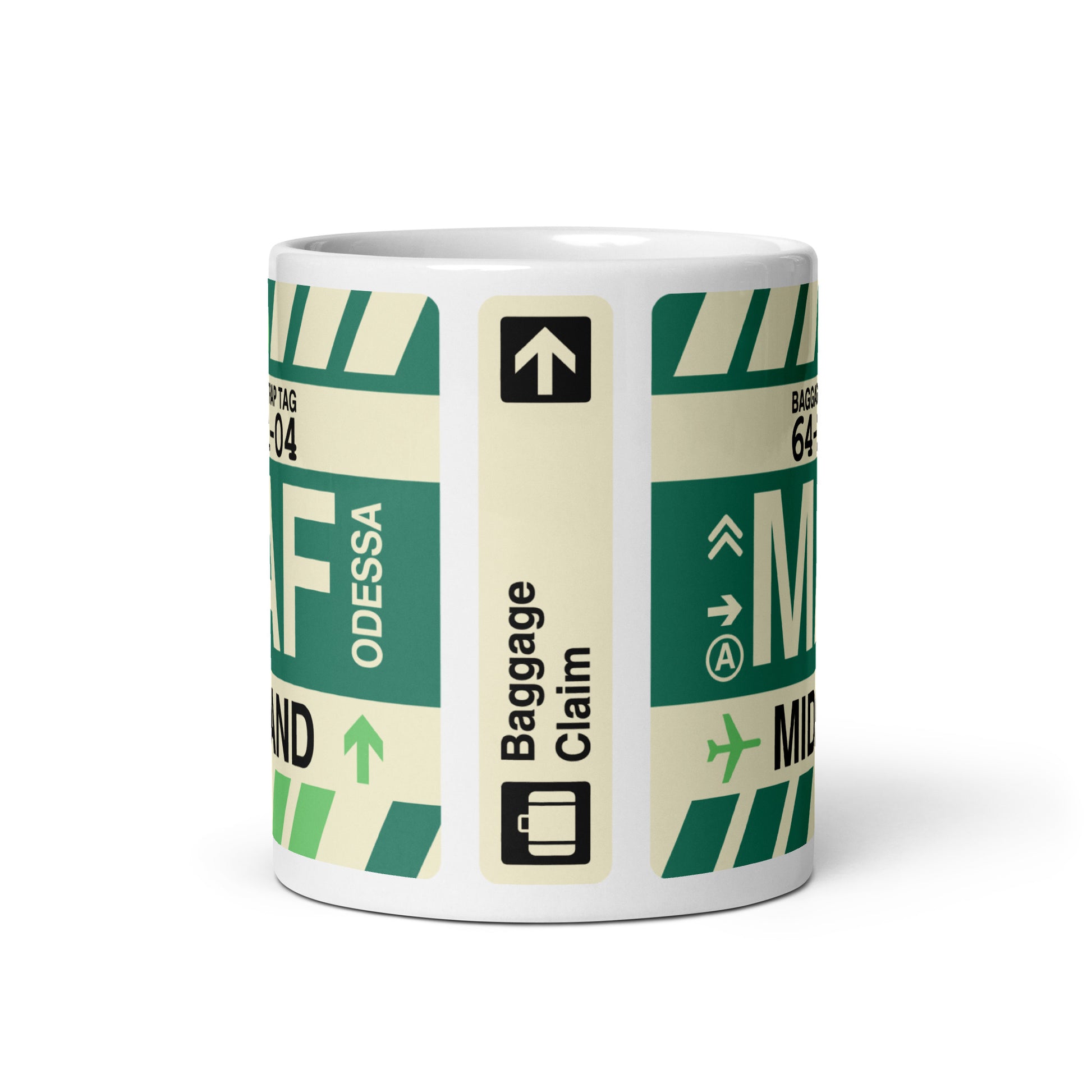 MAF Midland-Odessa Coffee Mug • Jet Age Baggage Tag Design • YHM Designs - Image 03