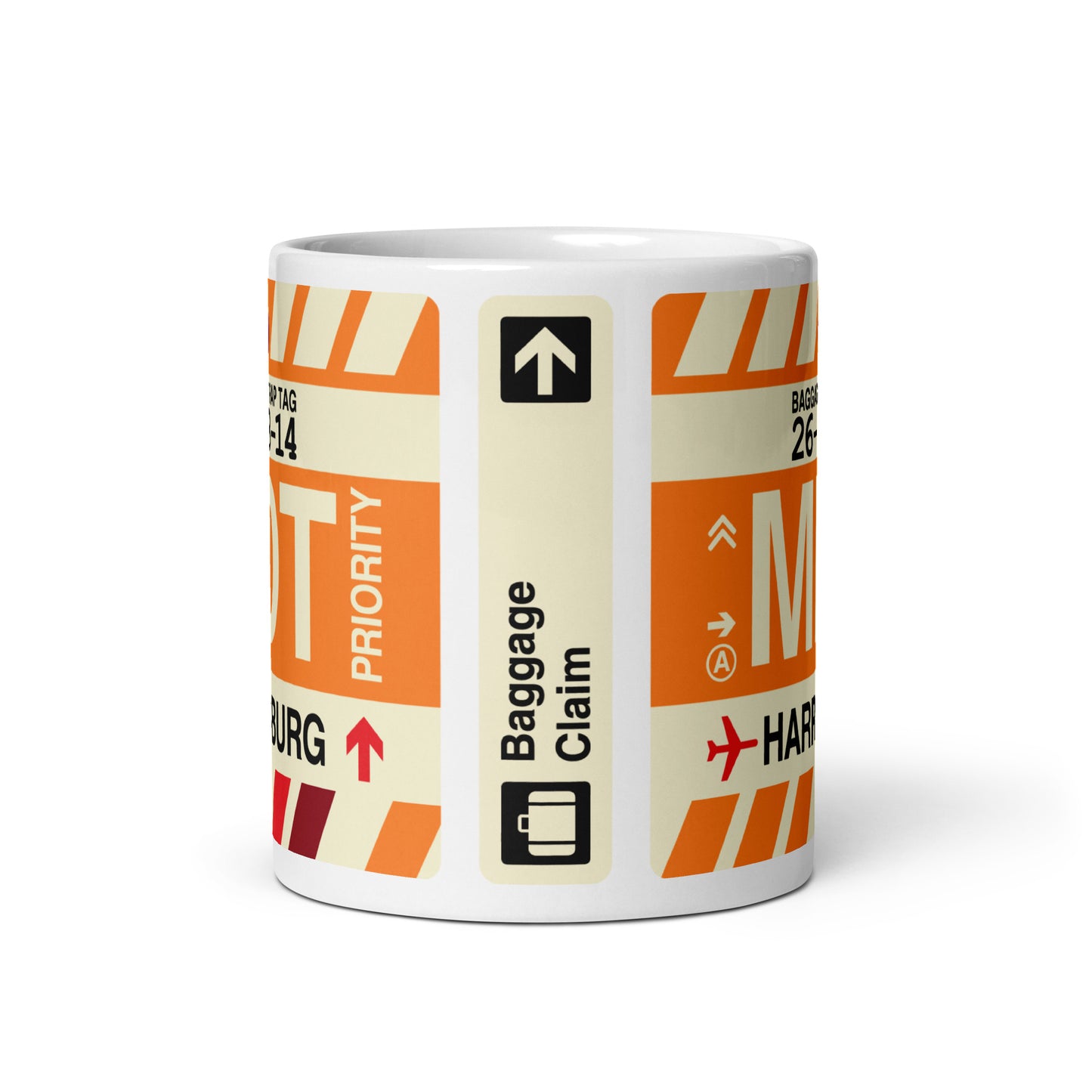 MDT Harrisburg Coffee Mug • Jet Age Baggage Tag Design • YHM Designs - Image 03
