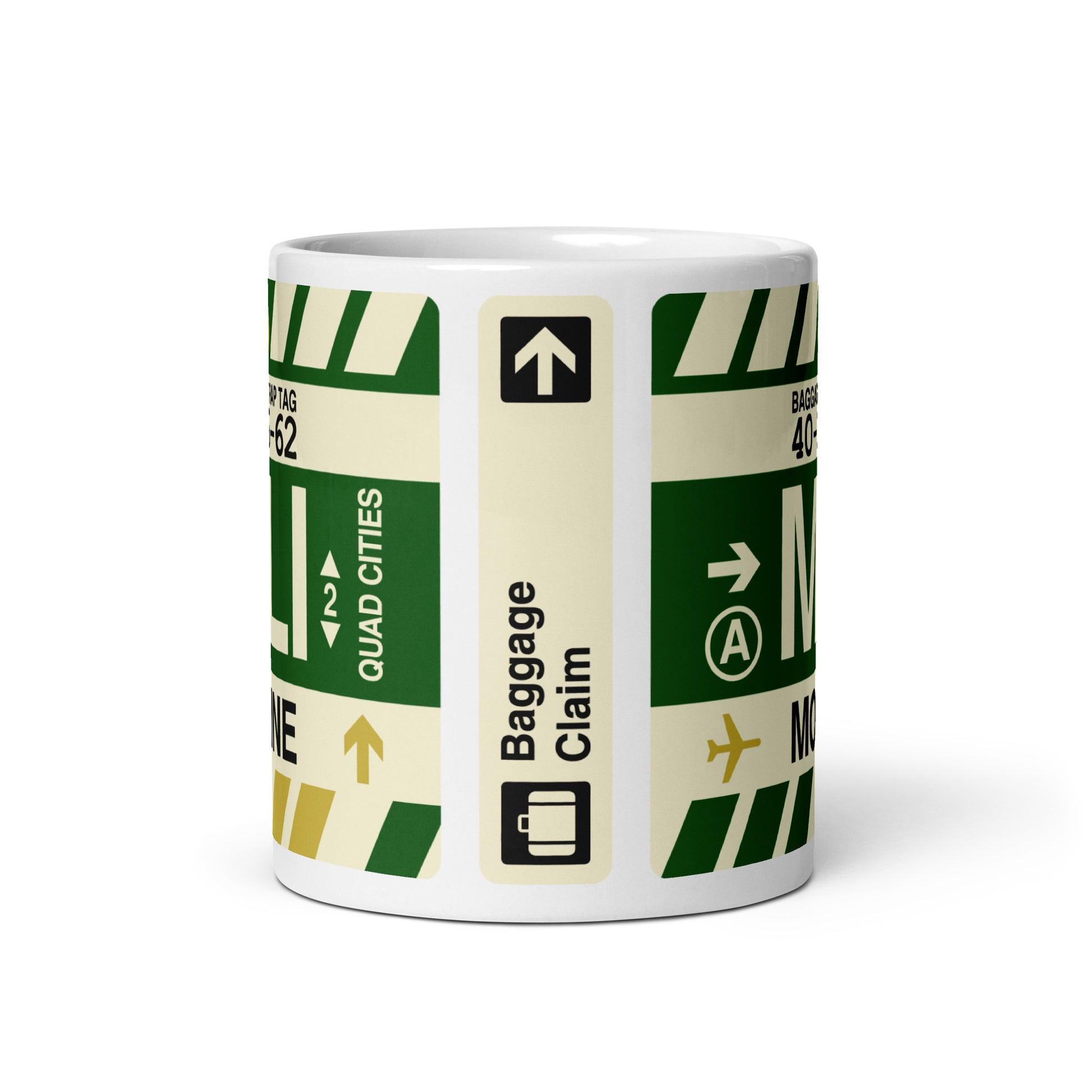 MLI Moline Coffee Mug • Jet Age Baggage Tag Design • YHM Designs - Image 03