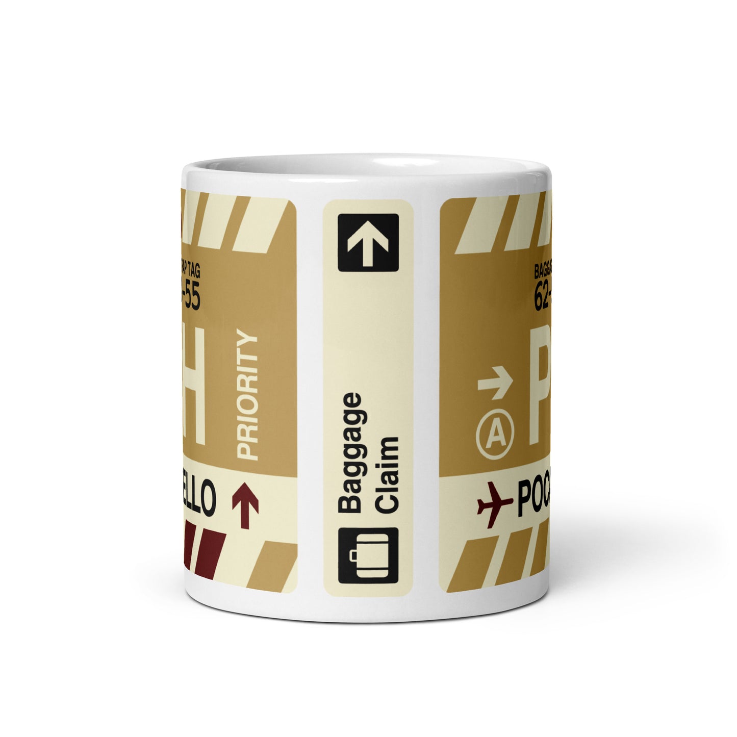 PIH Pocatello Coffee Mug • Jet Age Baggage Tag Design • YHM Designs - Image 03