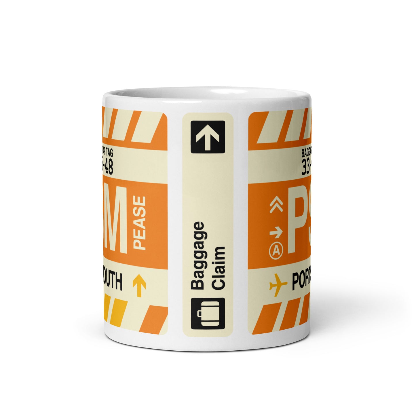 PSM Portsmouth Coffee Mug • Jet Age Baggage Tag Design • YHM Designs - Image 03