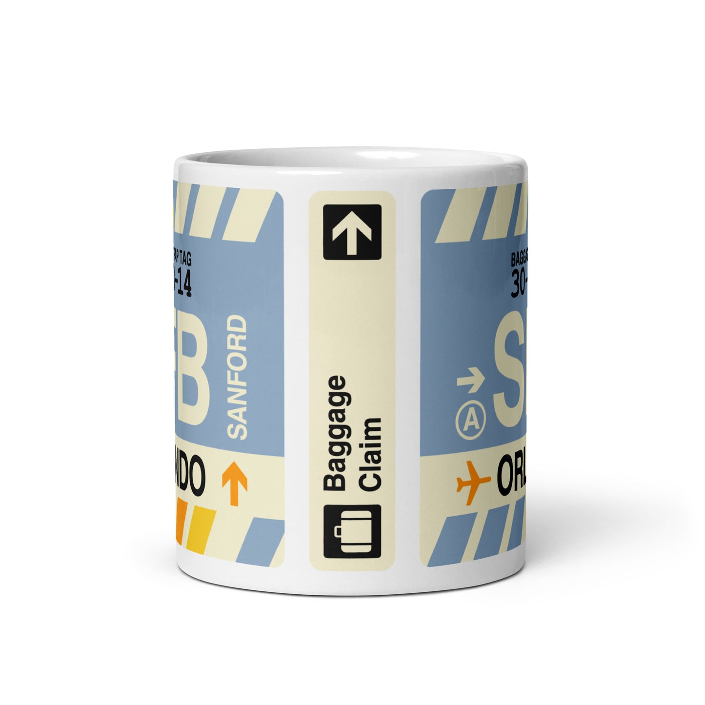 SFB Orlando Coffee Mug • Jet Age Baggage Tag Design • YHM Designs - Image 03