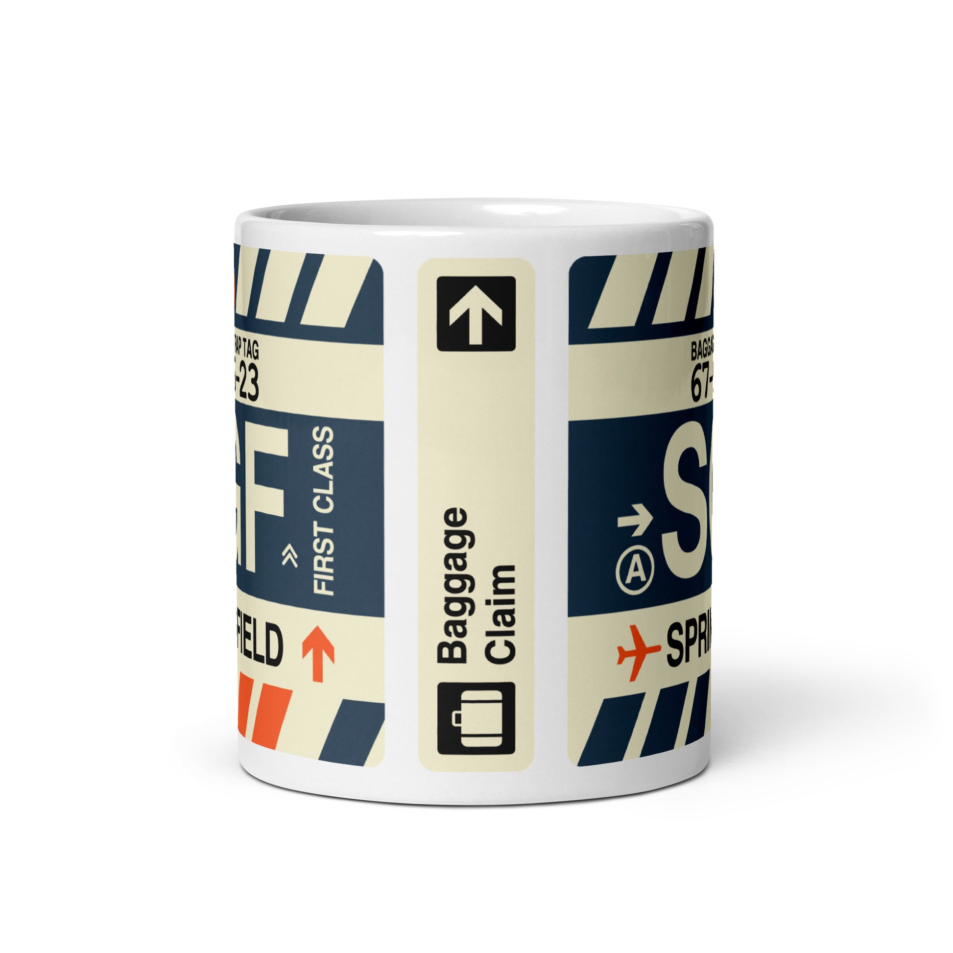 SGF Springfield Coffee Mug • Jet Age Baggage Tag Design • YHM Designs - Image 03