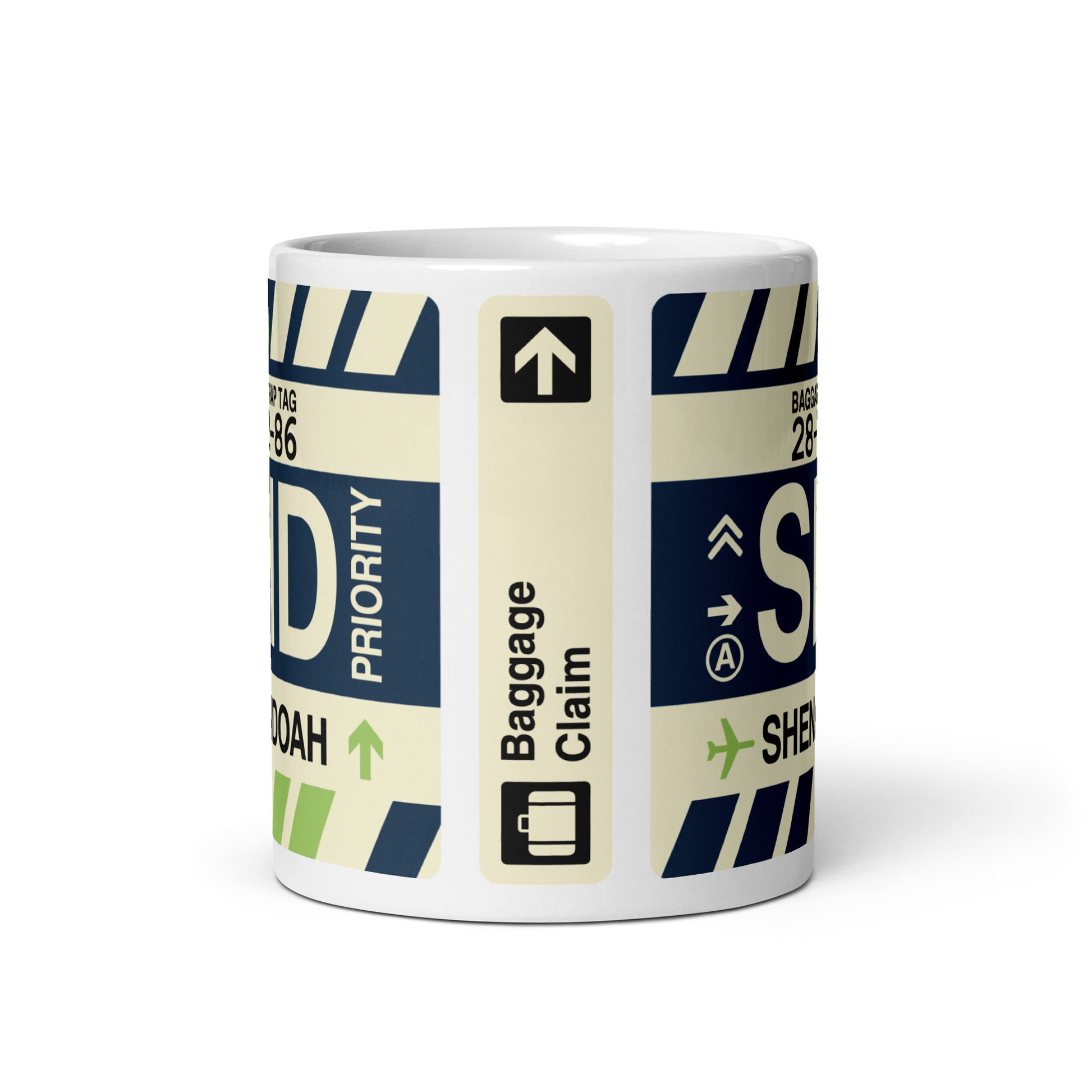 SHD Shenandoah Valley Coffee Mug • Jet Age Baggage Tag Design • YHM Designs - Image 03