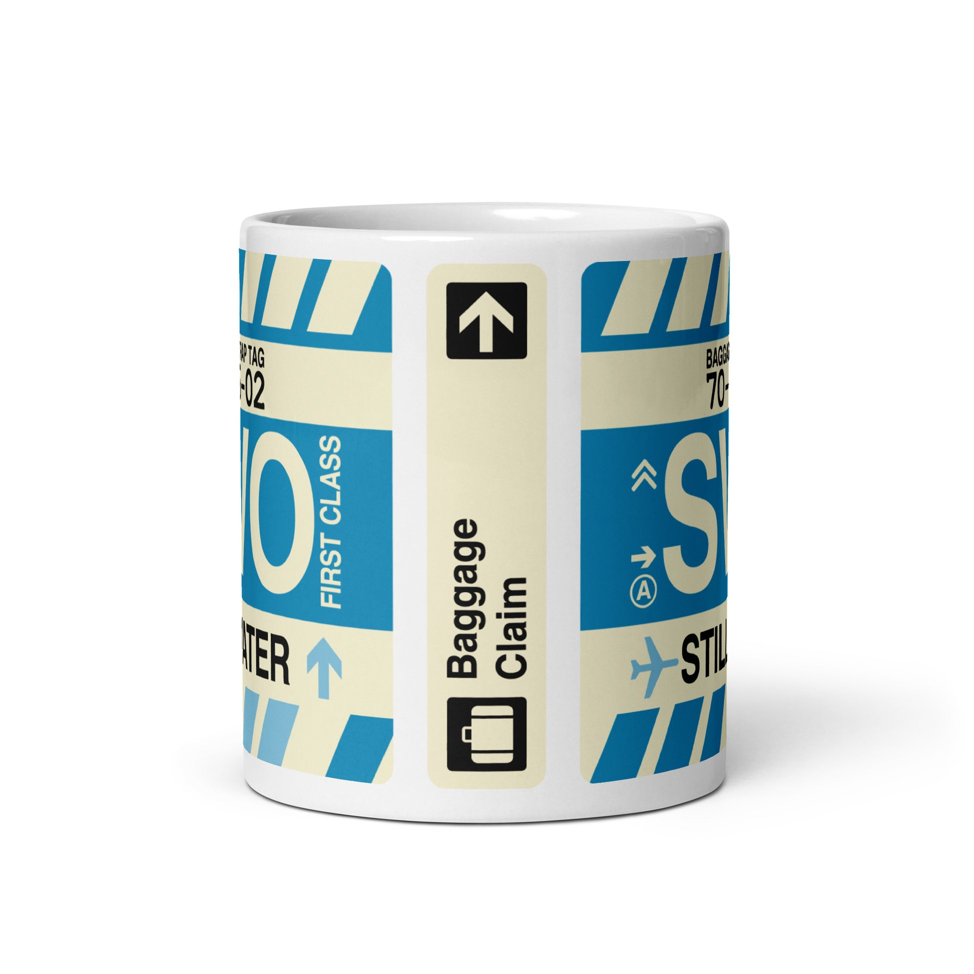 SWO Stillwater Coffee Mug • Jet Age Baggage Tag Design • YHM Designs - Image 03