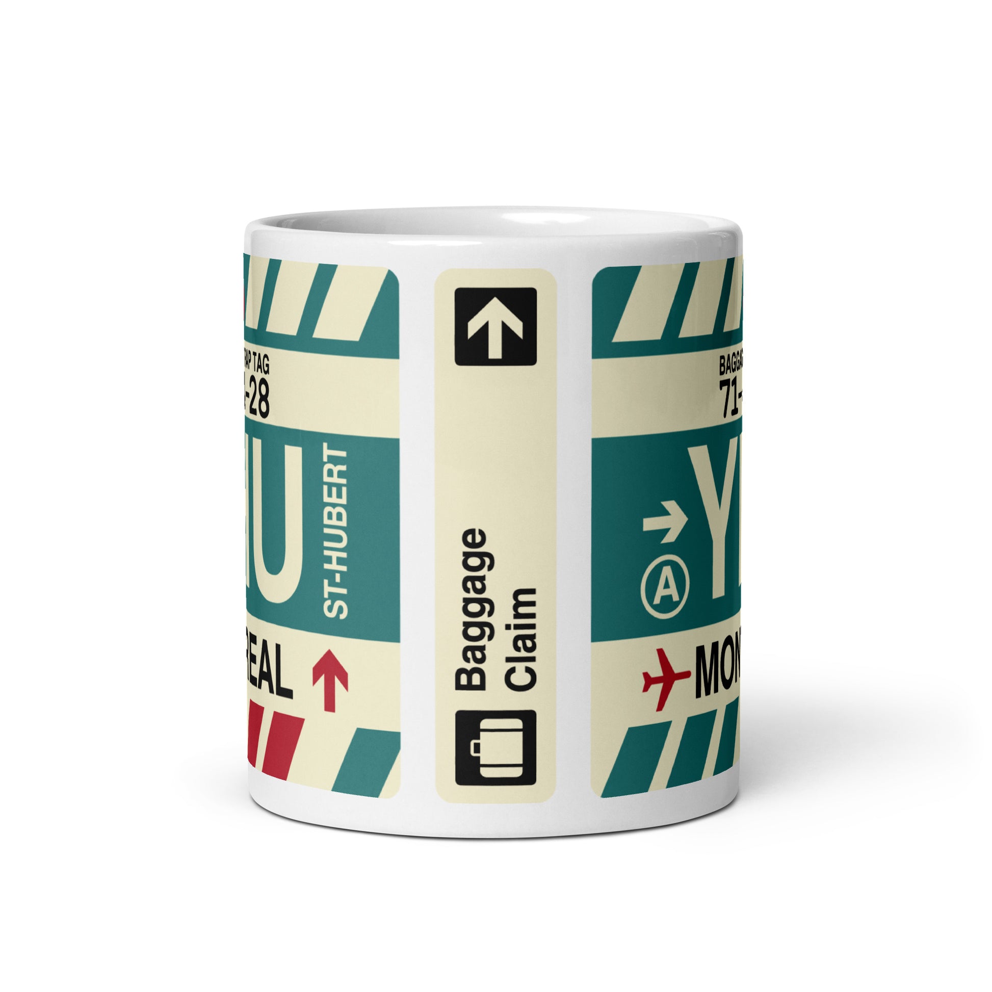 YHU Montreal Coffee Mug • Jet Age Baggage Tag Design • YHM Designs - Image 03