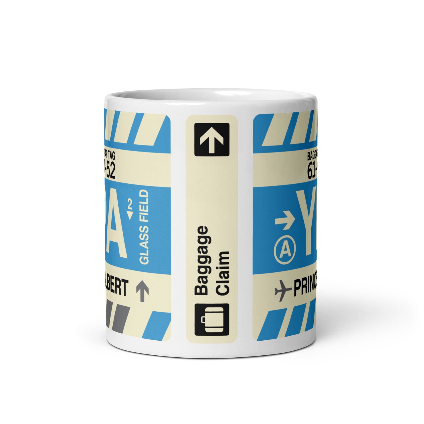 YPA Prince Albert Coffee Mug • Jet Age Baggage Tag Design • YHM Designs - Image 03
