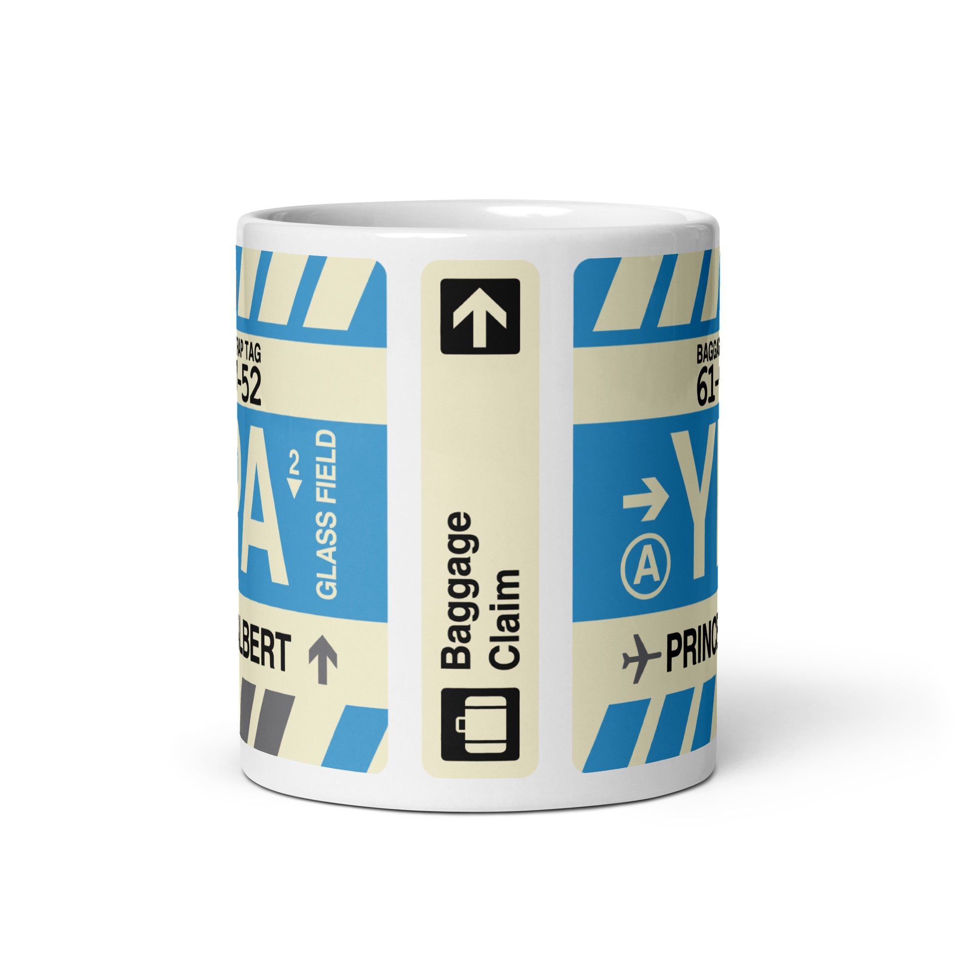 YPA Prince Albert Coffee Mug • Jet Age Baggage Tag Design • YHM Designs - Image 03