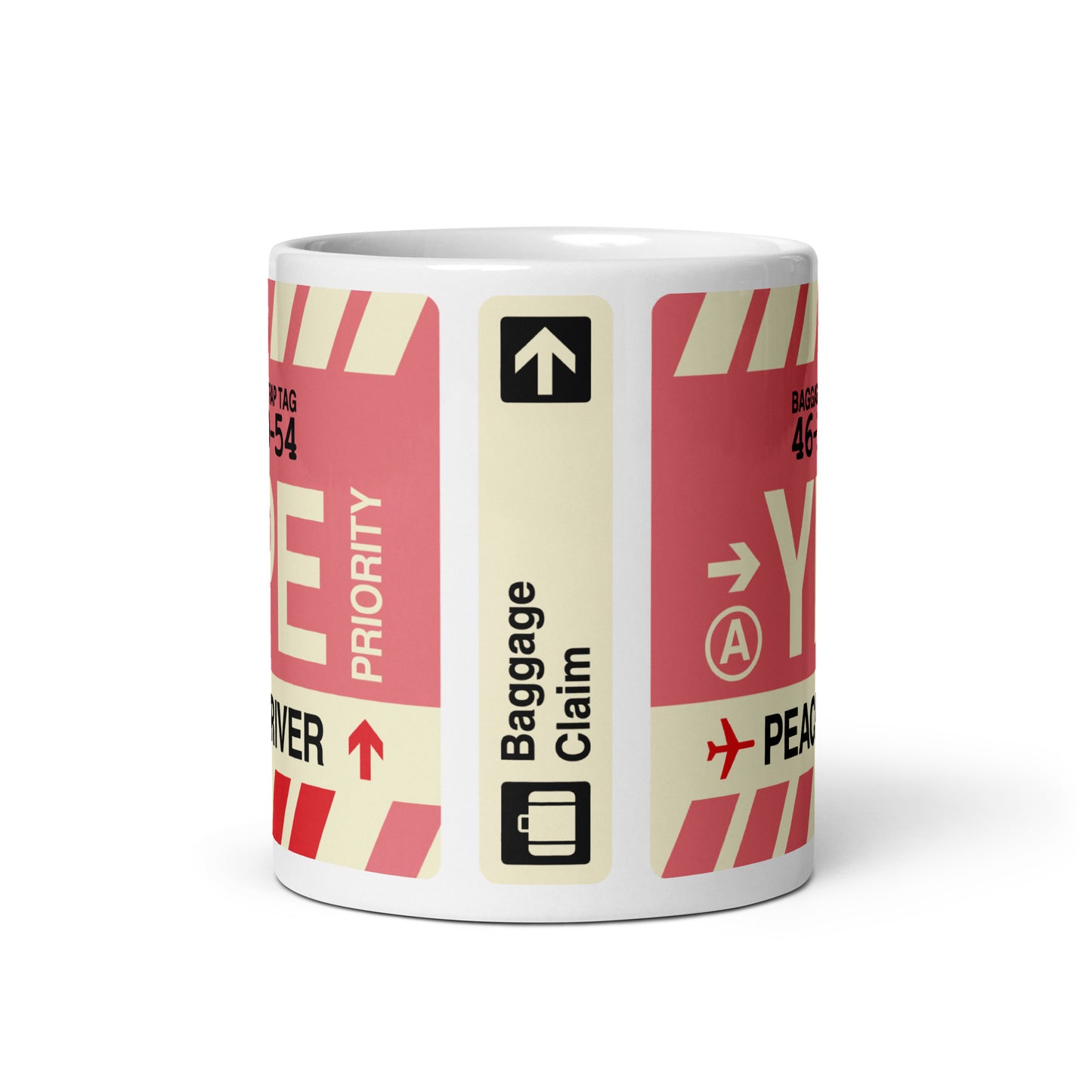 YPE Peace River Coffee Mug • Jet Age Baggage Tag Design • YHM Designs - Image 03