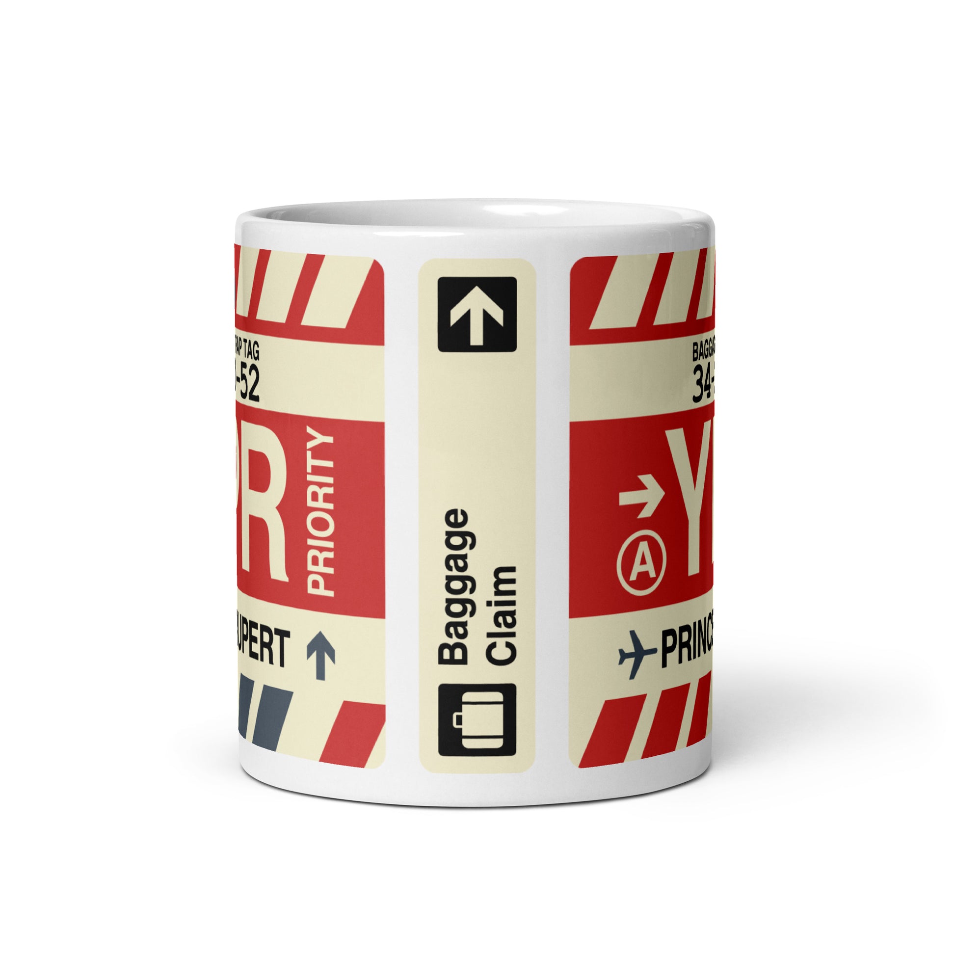 YPR Prince Rupert Coffee Mug • Jet Age Baggage Tag Design • YHM Designs - Image 03