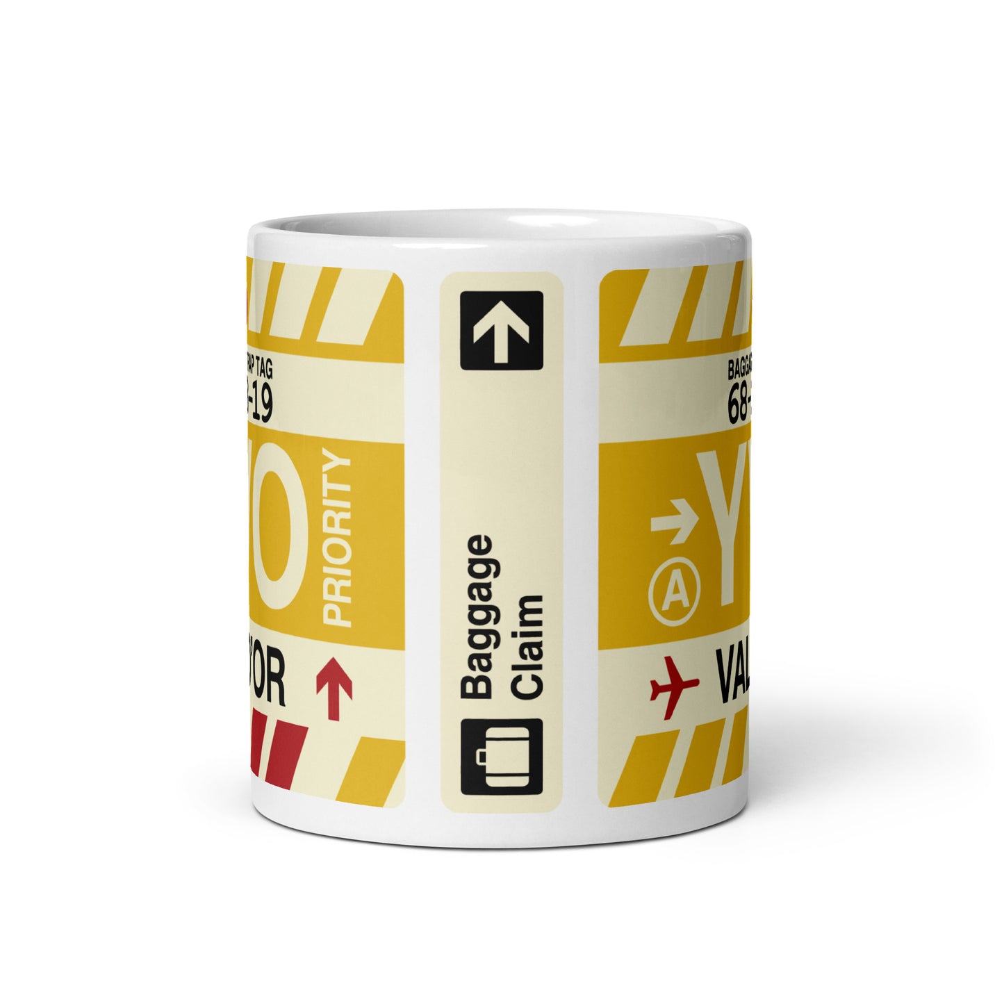 YVO Val D'Or Coffee Mug • Jet Age Baggage Tag Design • YHM Designs - Image 03