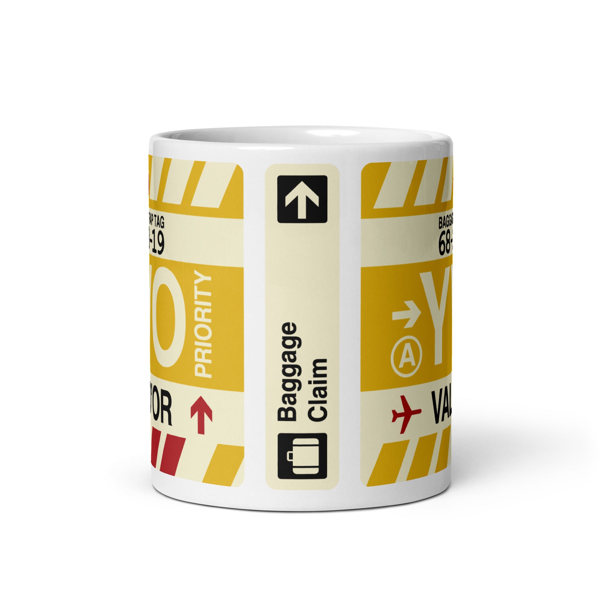 YVO Val D'Or Coffee Mug • Jet Age Baggage Tag Design • YHM Designs - Image 03