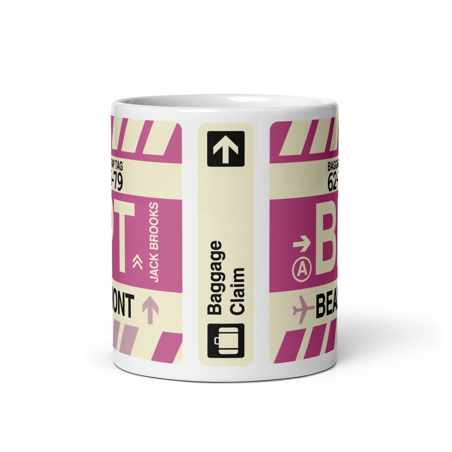 BPT Beaumont Coffee Mug • Jet Age Baggage Tag Design • YHM Designs - Image 03