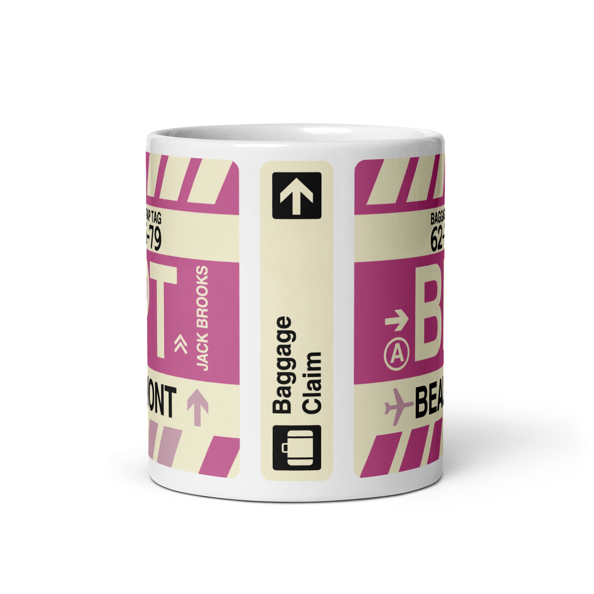 BPT Beaumont Coffee Mug • Jet Age Baggage Tag Design • YHM Designs - Image 03