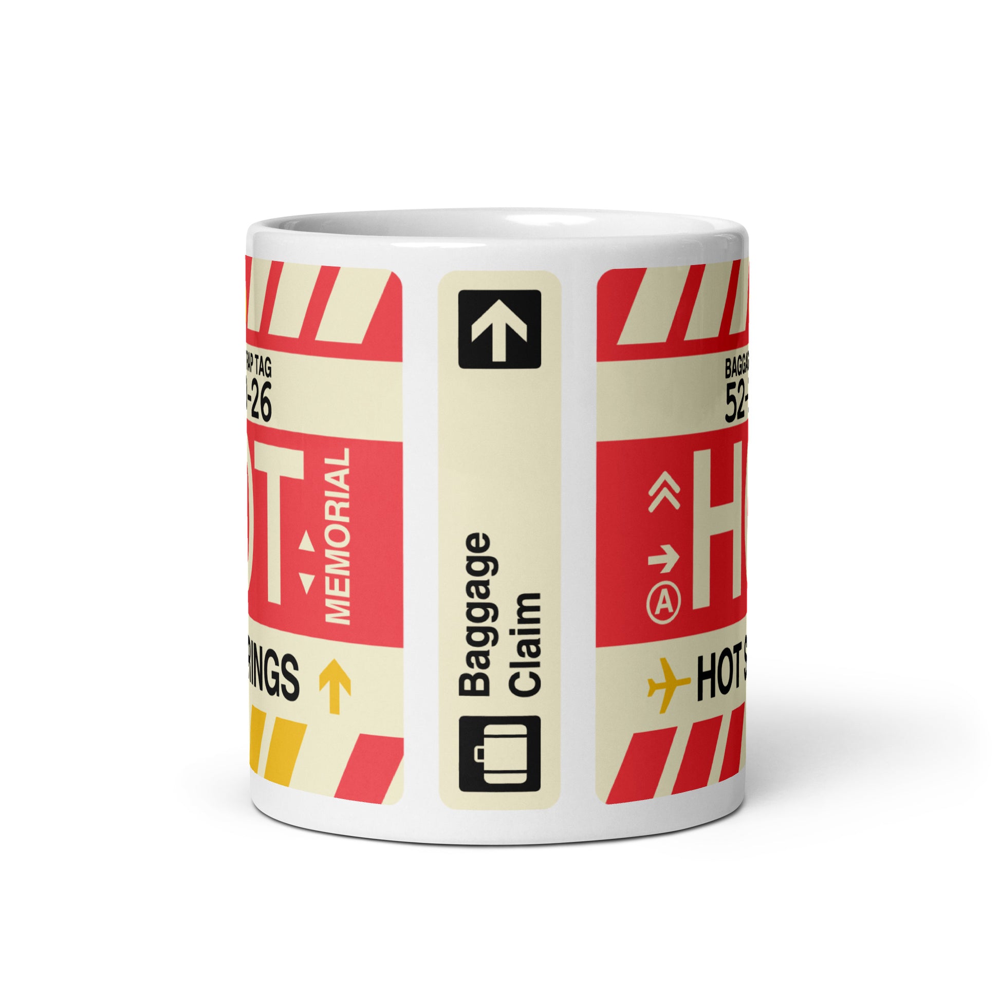 HOT Hot Springs Coffee Mug • Jet Age Baggage Tag Design • YHM Designs - Image 03