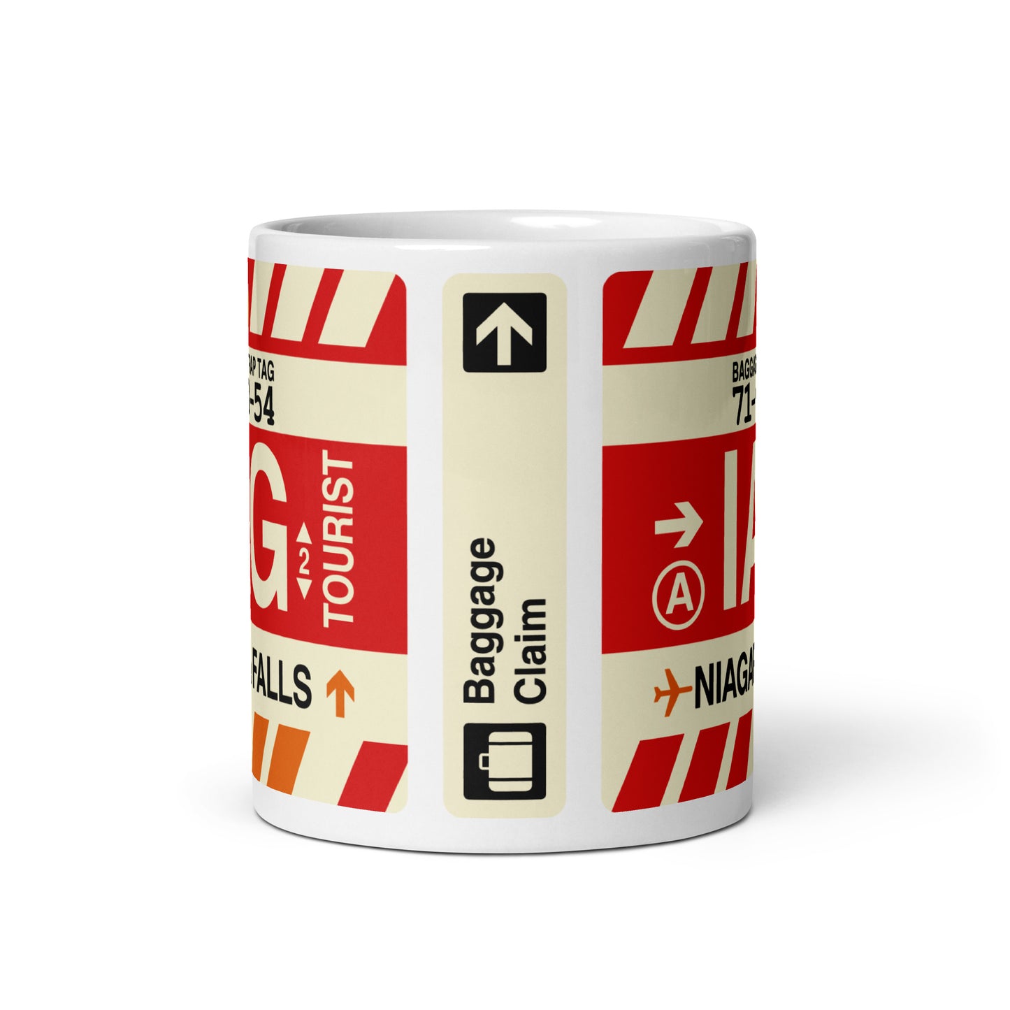 IAG Niagara Falls Coffee Mug • Jet Age Baggage Tag Design • YHM Designs - Image 03