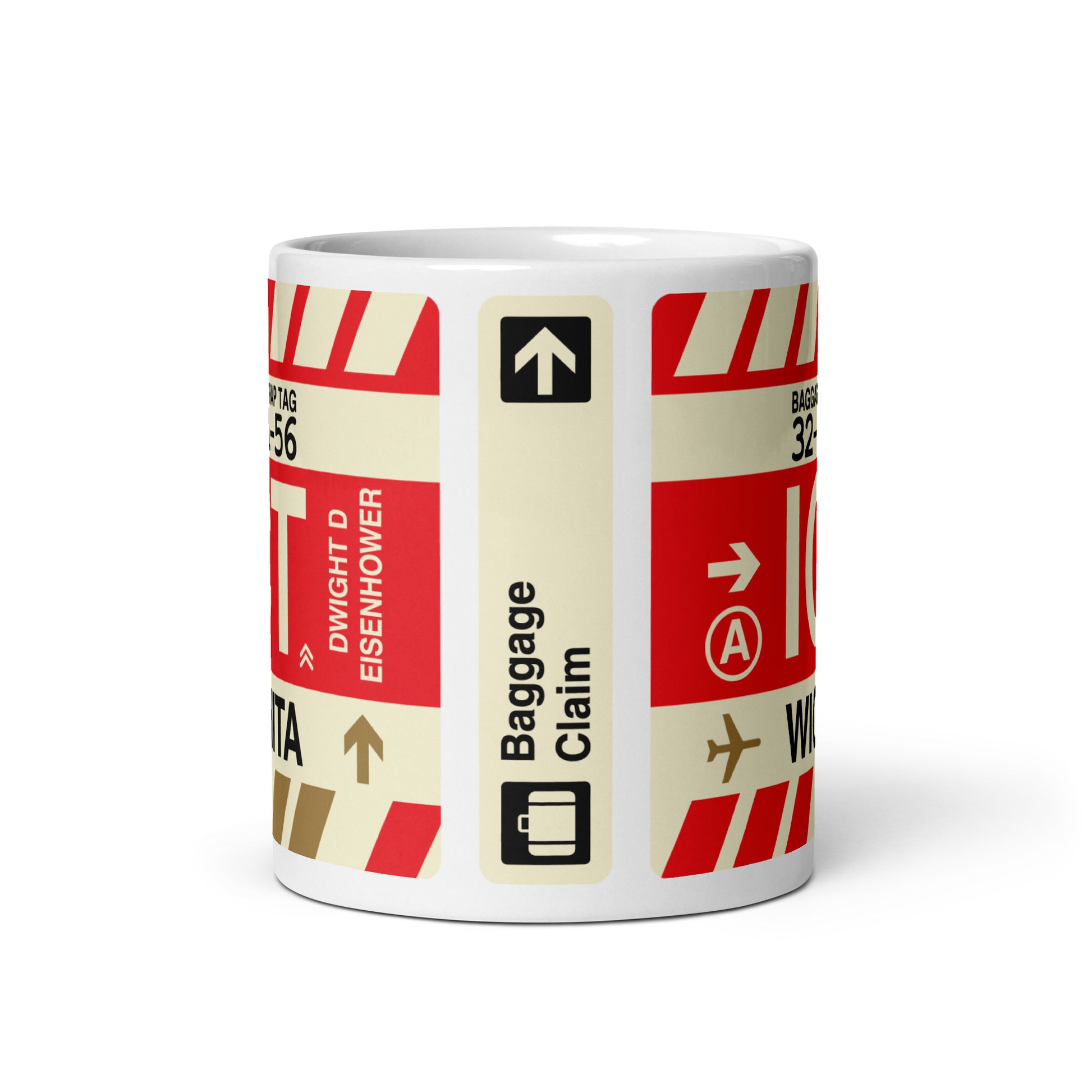 ICT Wichita Coffee Mug • Jet Age Baggage Tag Design • YHM Designs - Image 03
