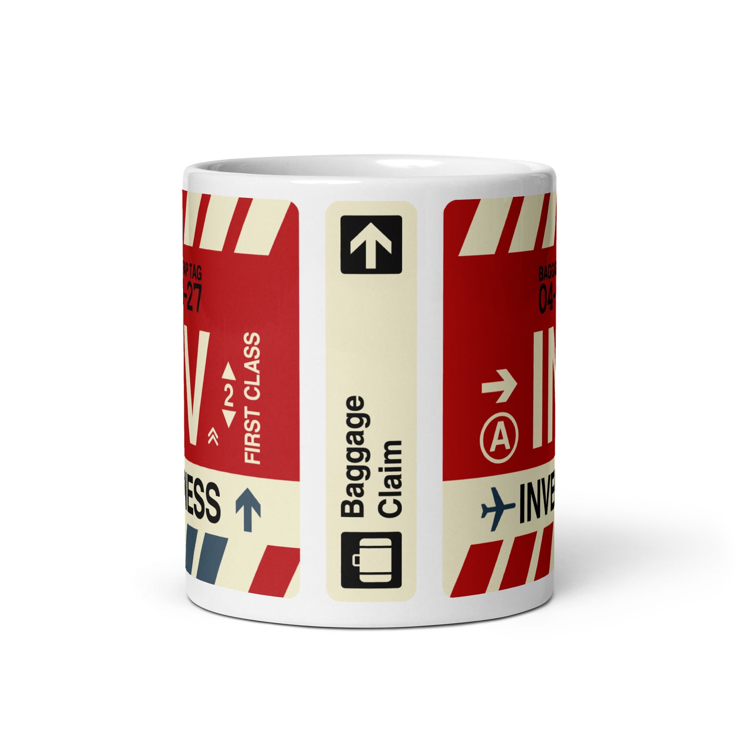 INV Inverness Coffee Mug • Jet Age Baggage Tag Design • YHM Designs - Image 03