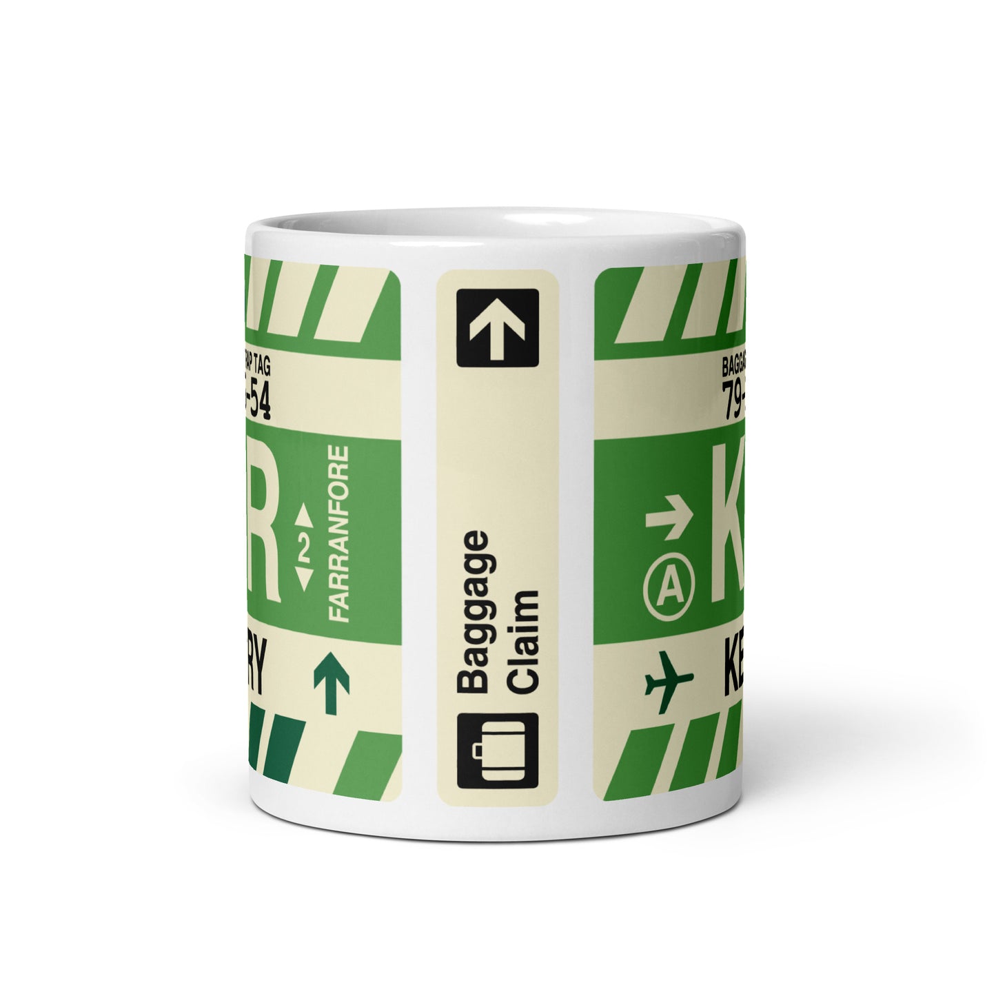 KIR Kerry Coffee Mug • Jet Age Baggage Tag Design • YHM Designs - Image 03