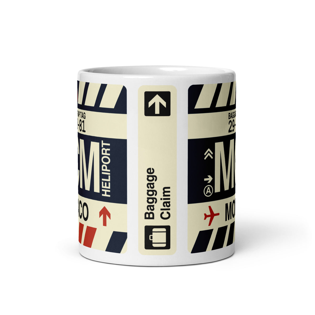 MCM Monte Carlo Coffee Mug • Jet Age Baggage Tag Design • YHM Designs - Image 03