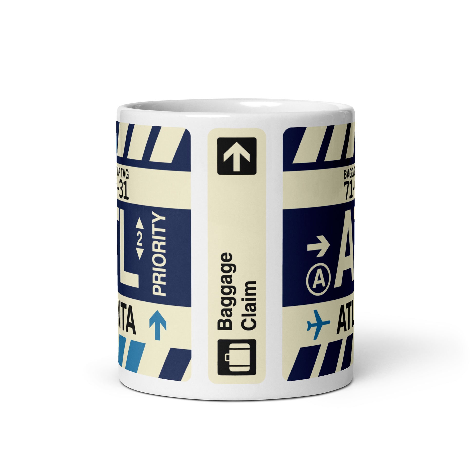 ATL Atlanta Coffee Mug • Jet Age Baggage Tag Design • YHM Designs - Image 03