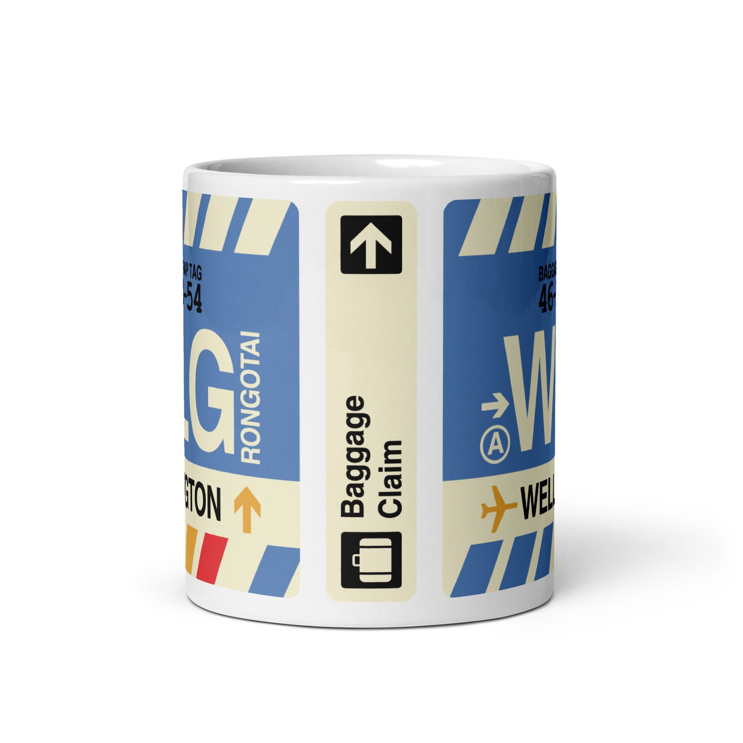 WLG Wellington Coffee Mug • Jet Age Baggage Tag Design • YHM Designs - Image 03