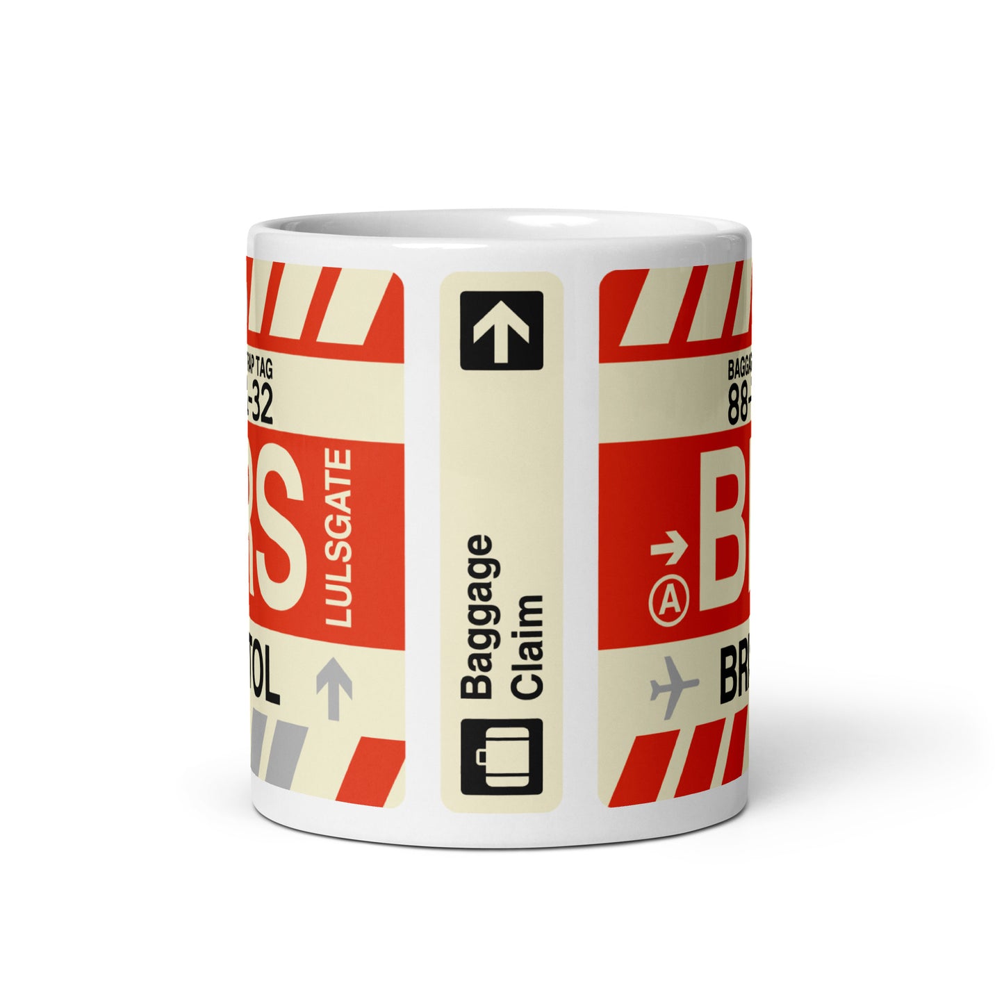 BRS Bristol Coffee Mug • Jet Age Baggage Tag Design • YHM Designs - Image 03