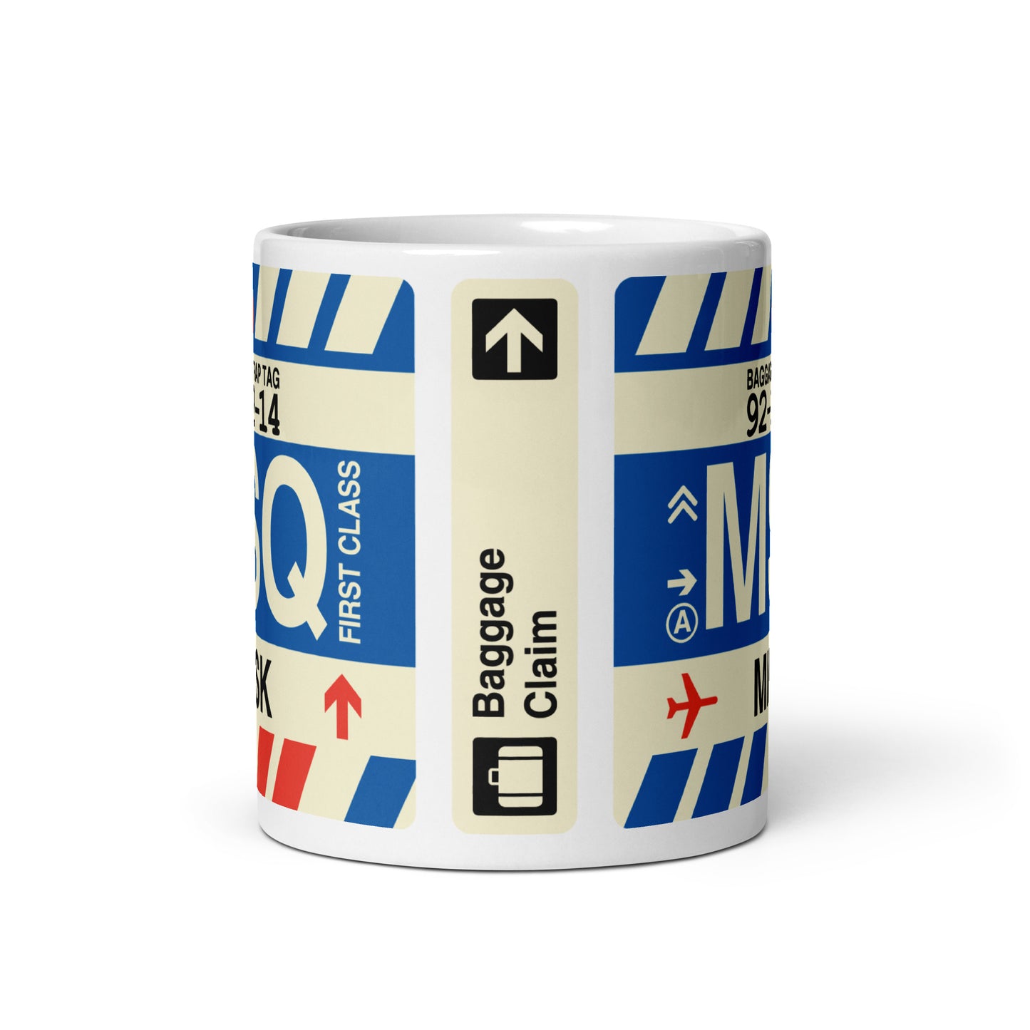 MSQ Minsk Coffee Mug • Jet Age Baggage Tag Design • YHM Designs - Image 03