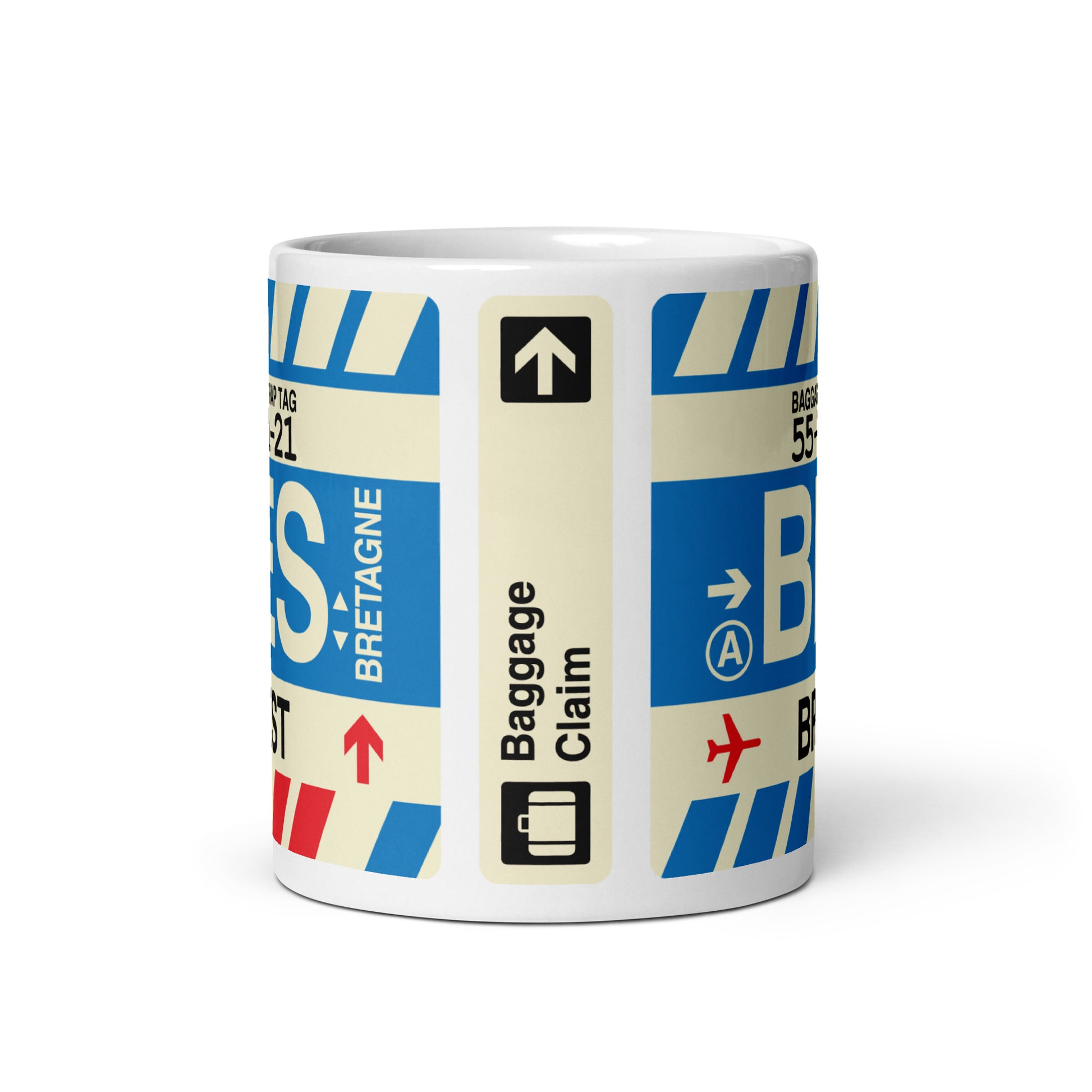 BES Brest Coffee Mug • Jet Age Baggage Tag Design • YHM Designs - Image 03