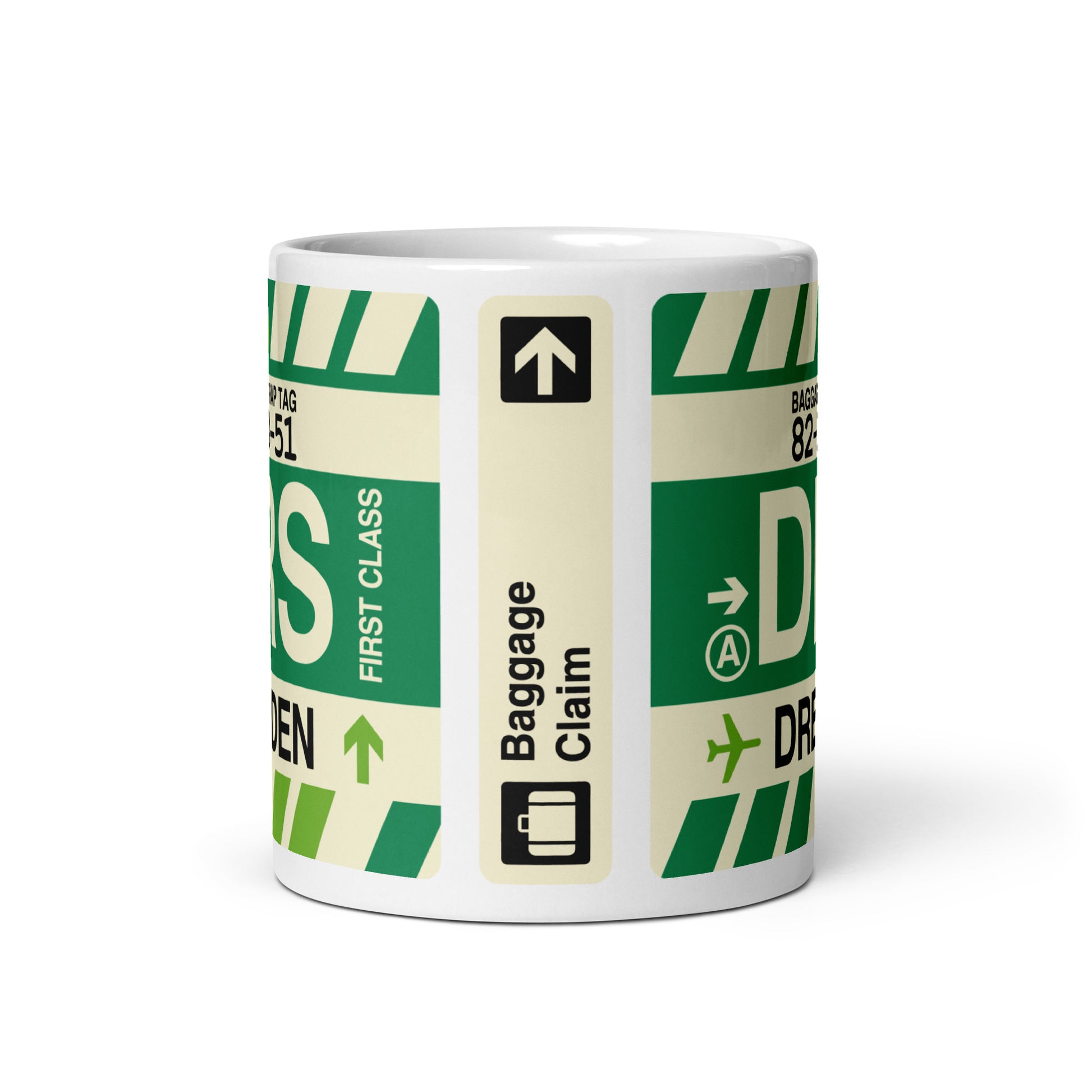 DRS Dresden Coffee Mug • Jet Age Baggage Tag Design • YHM Designs - Image 03