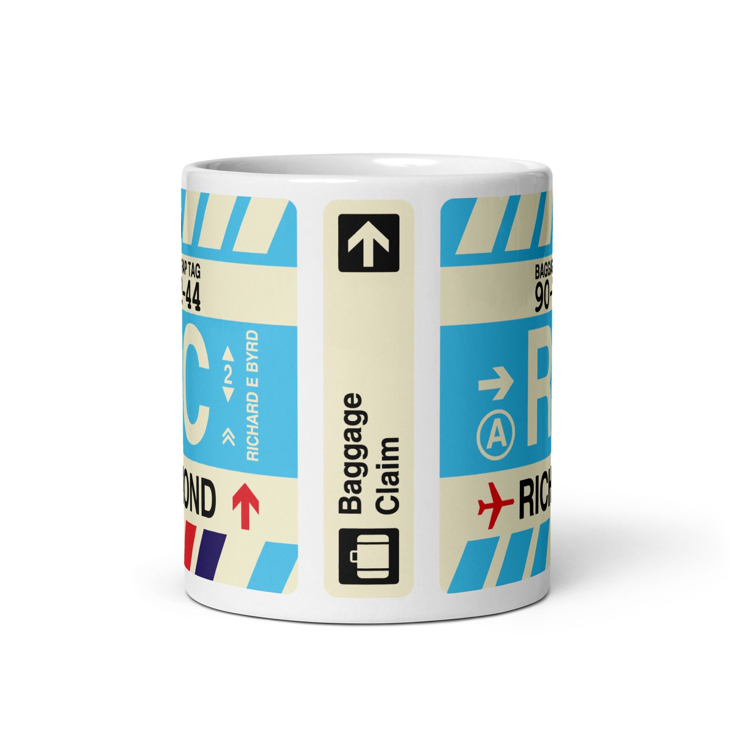 RIC Richmond Coffee Mug • Jet Age Baggage Tag Design • YHM Designs - Image 03